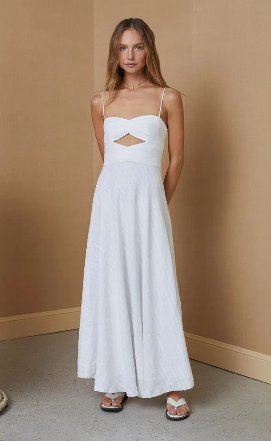Bec & Bridge Provincial Maxi Dress Ivory Size 8 for rent on The Volte - main image