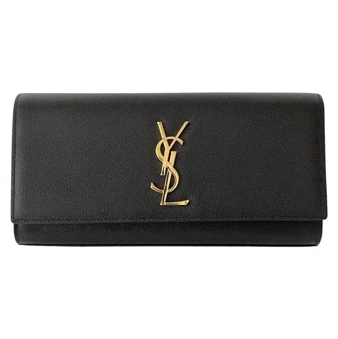 Saint Laurent Kate Leather Clutch Black for rent on The Volte - main image