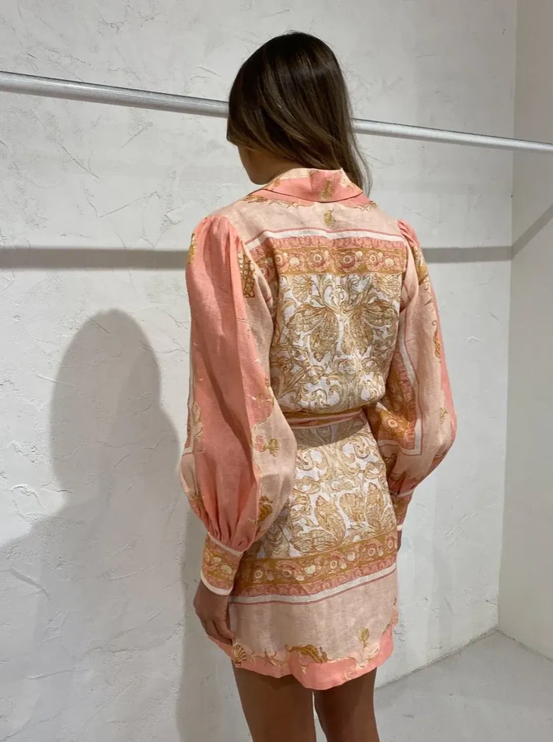 Alemais Ursula Mini Shirtdress Pink/Print Size 6 for rent on The Volte - main image