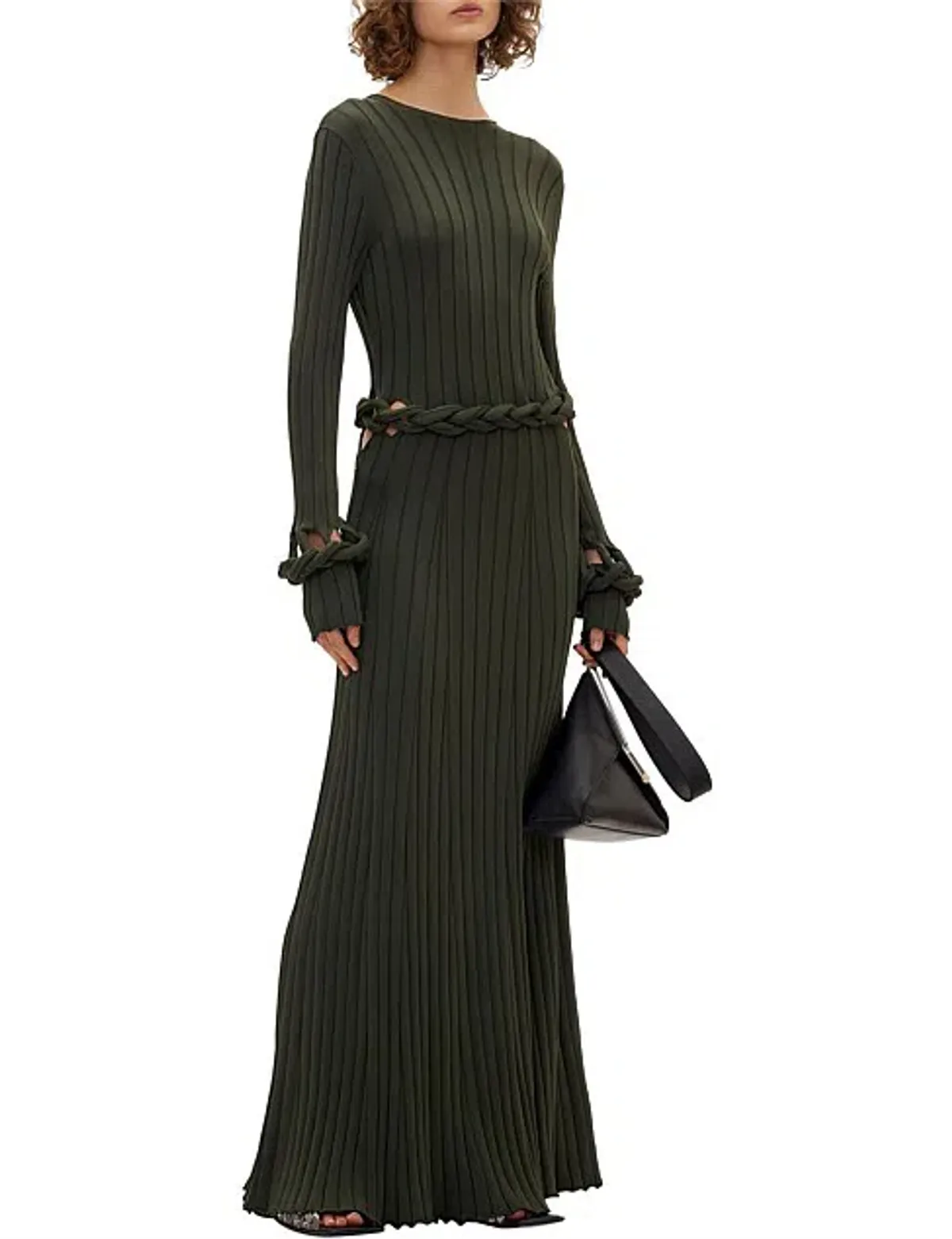 Dion Lee Braid Long Sleeve Dress Green Size 8 - Image 5