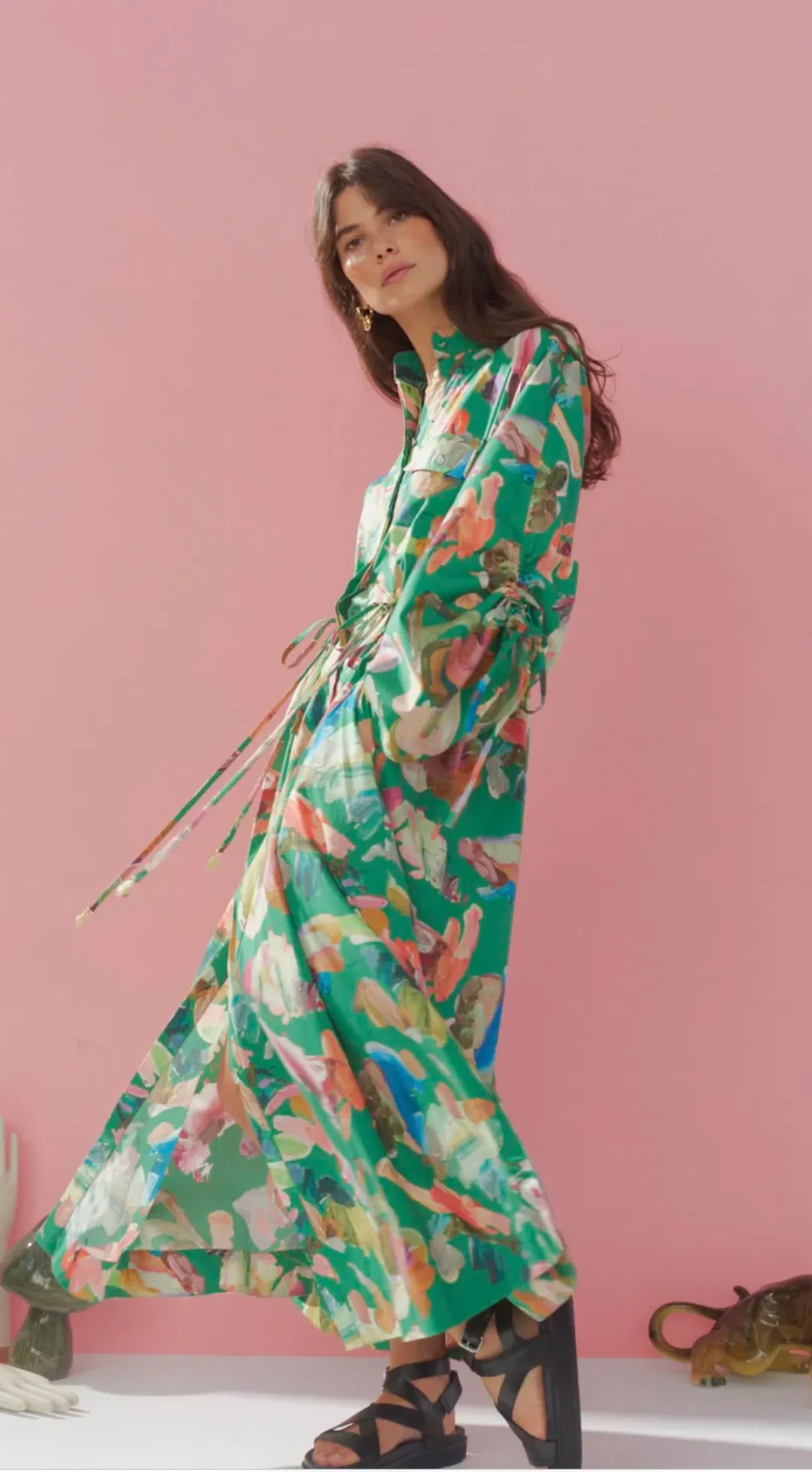 Alemais Alro Shirt Dress Print Size 14 for rent on The Volte - main image