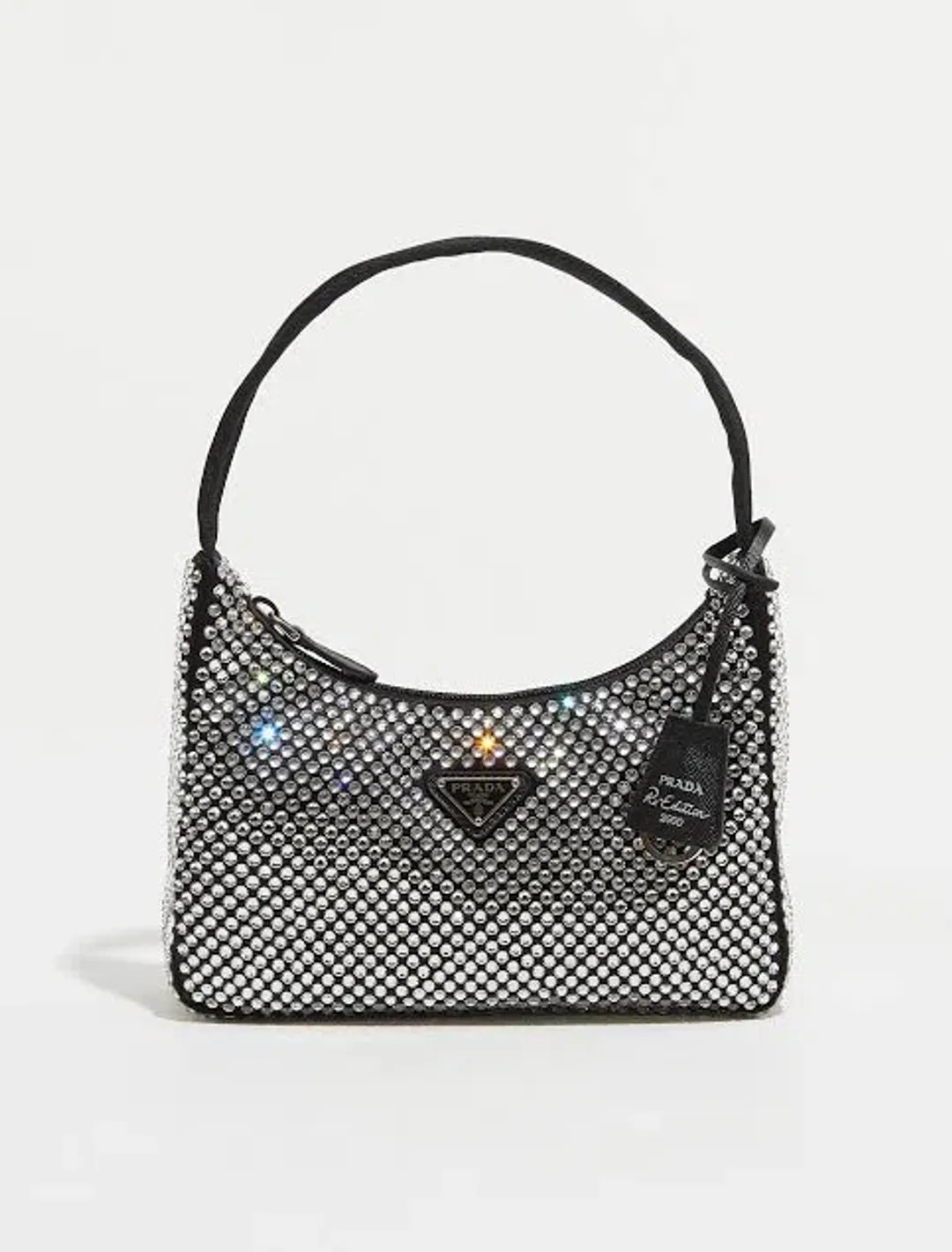 Prada Crystal Re Edition Bag Black for rent on The Volte - main image