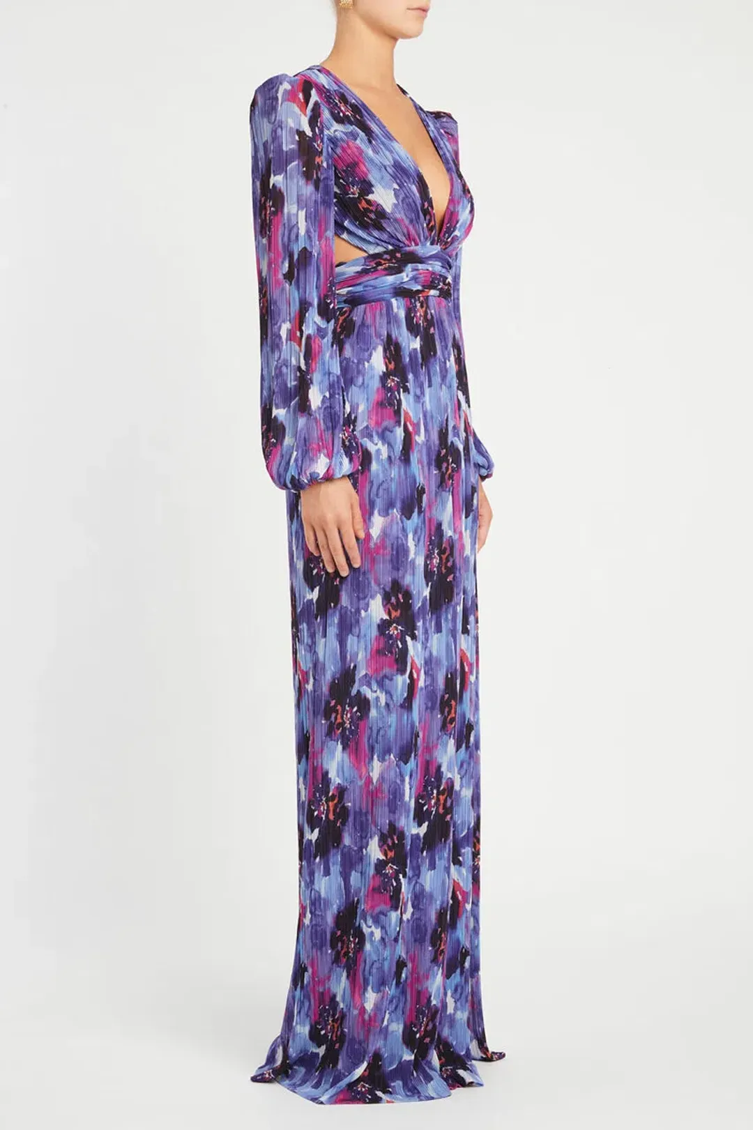 Rebecca Vallance Purple Rain Gown Print Size 10 for rent on The Volte - main image