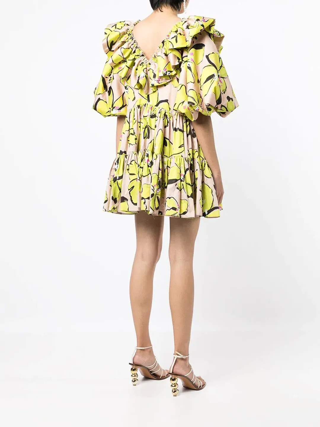 Aje Pelicano Citrus Bloom Ruffle Mini Dress Print Size 16 for rent on The Volte - main image