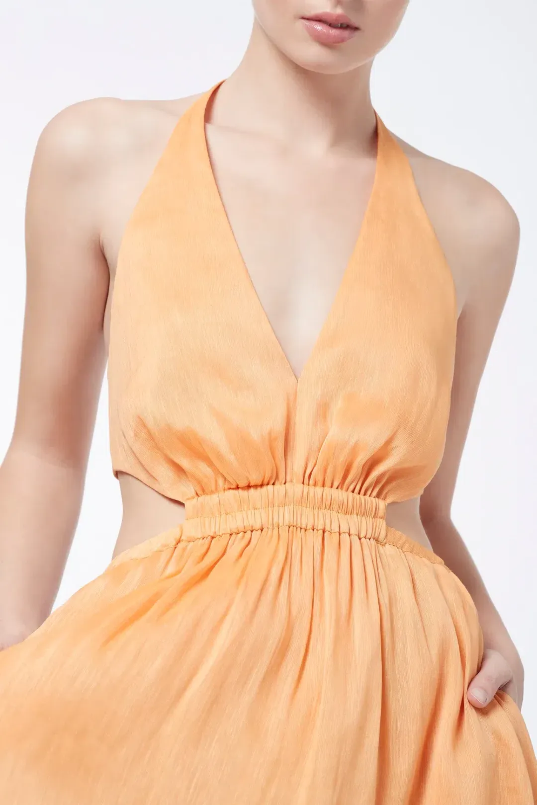 Manning Cartell Lyrical Colours Halter Maxi Dress Orange Size 8 for rent on The Volte - main image