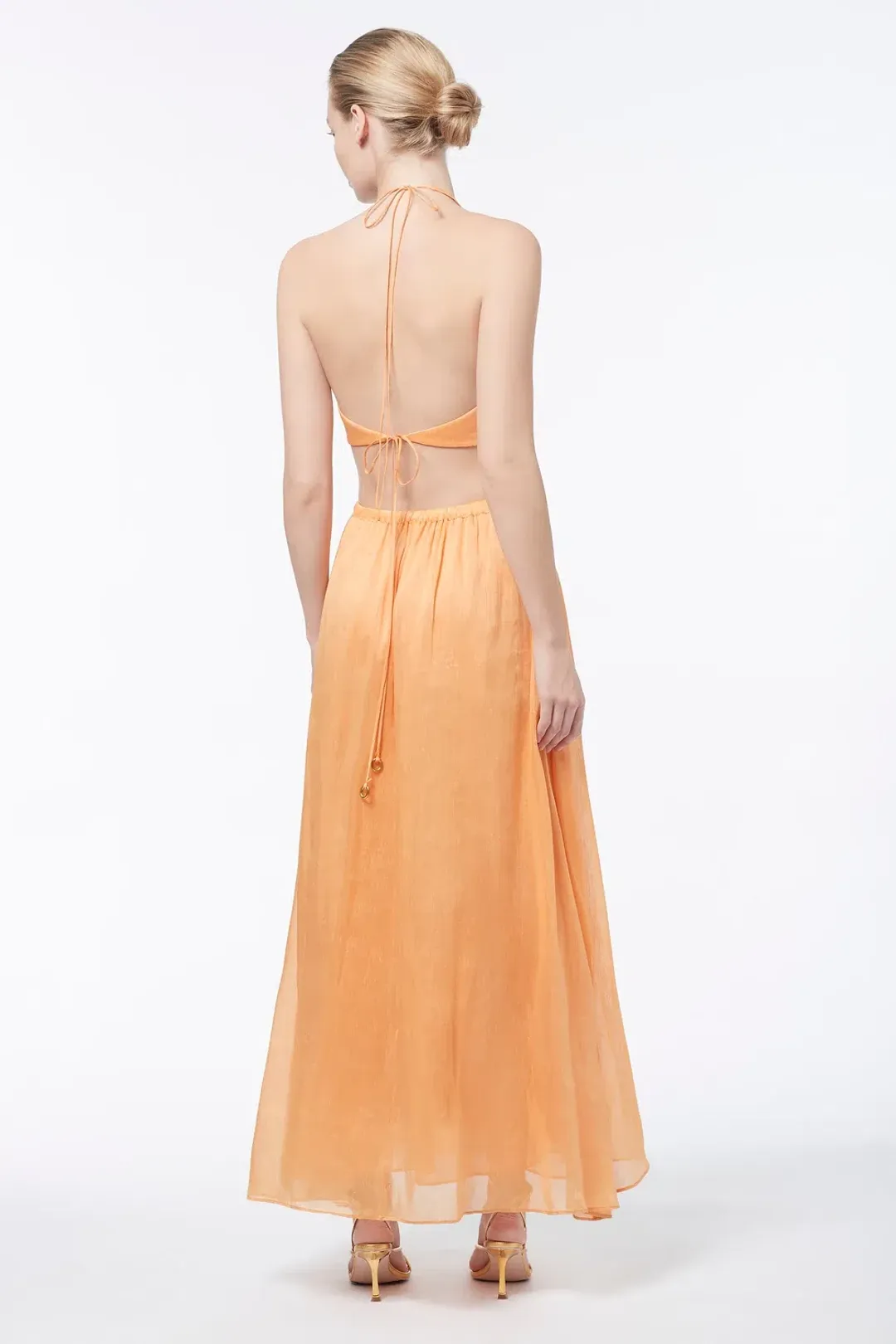 Manning Cartell Lyrical Colours Halter Maxi Dress Orange Size 8 for rent on The Volte - main image