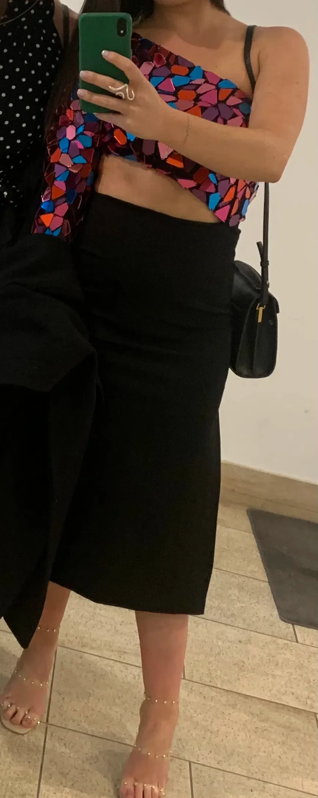 Sherri Hill No.53466 Midi Dress Black Multi Size 4  for rent on The Volte - main image