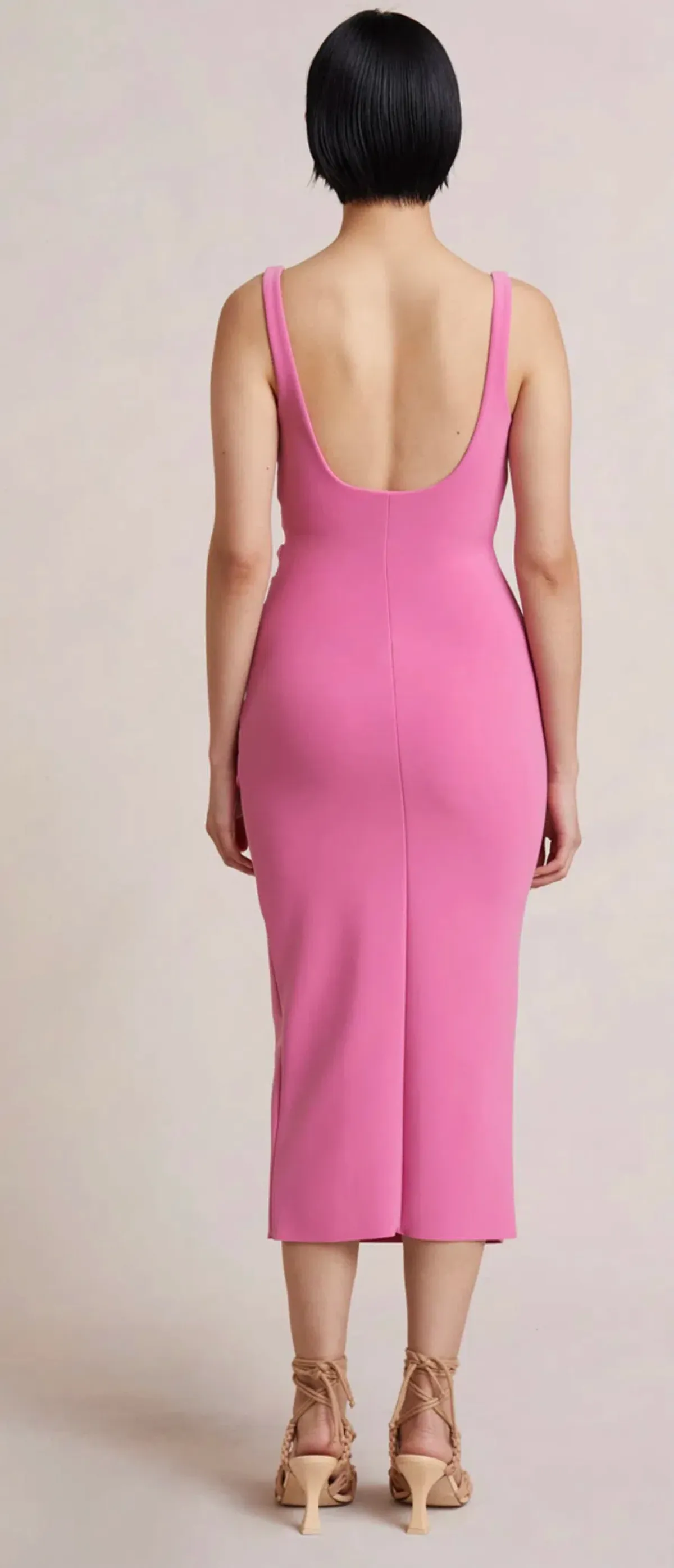 Bec and Bridge Karina Tuck Midi Dress Pink Size  8  - Image 2