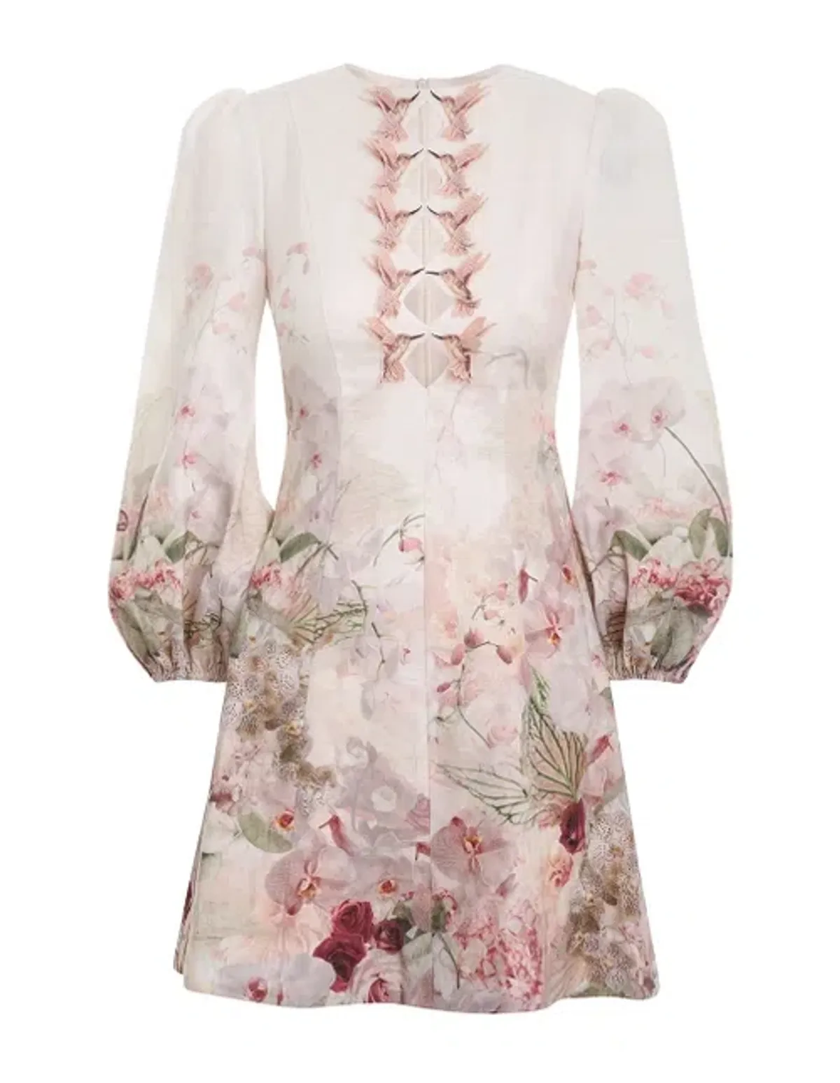 Zimmermann Dancer Hummingbird Mini Dress in Alabaster Garden Floral Size 1 / Au 10 - Image 2
