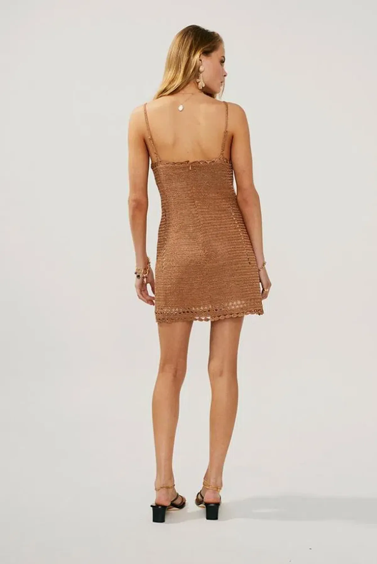Suboo Simone Eyelet Dress Brown Size 6 - Image 2