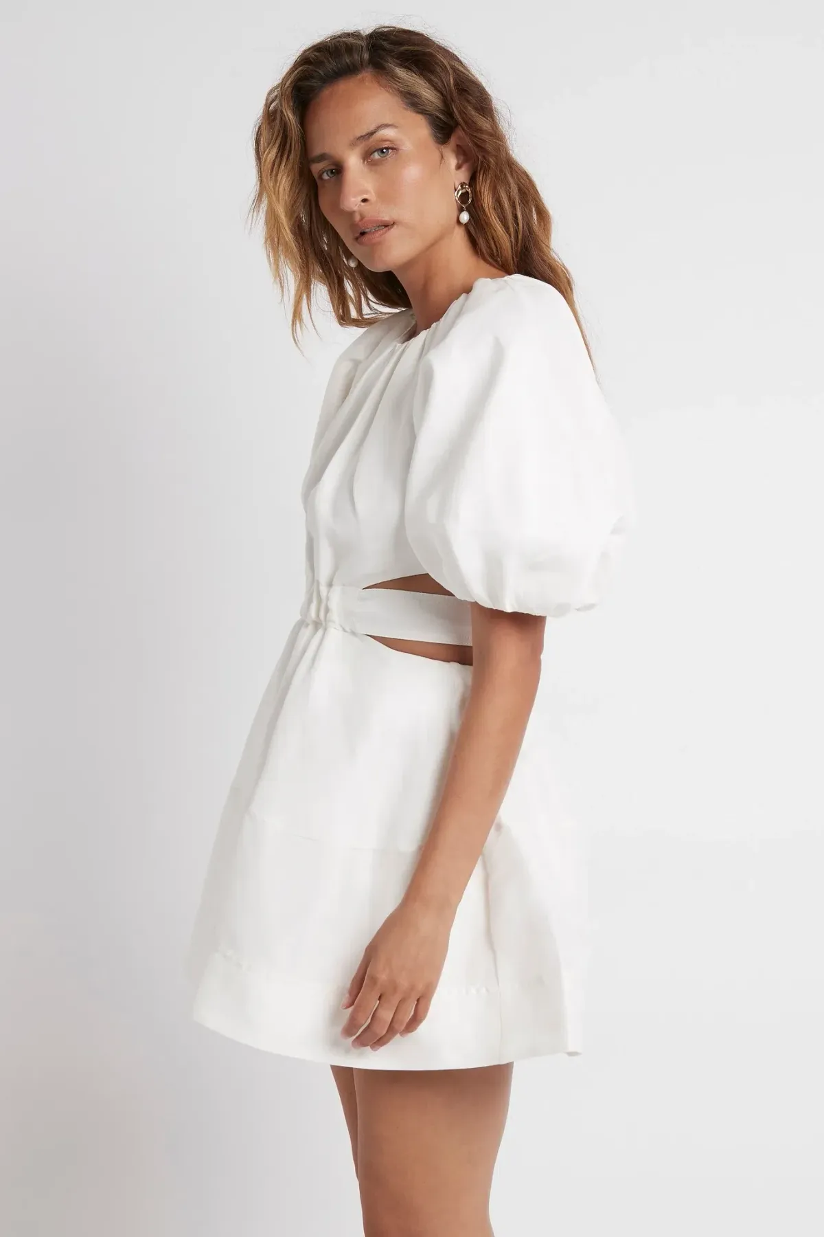 AJE Psychedelia Cut Out Mini Dress White Size 6 - Image 3