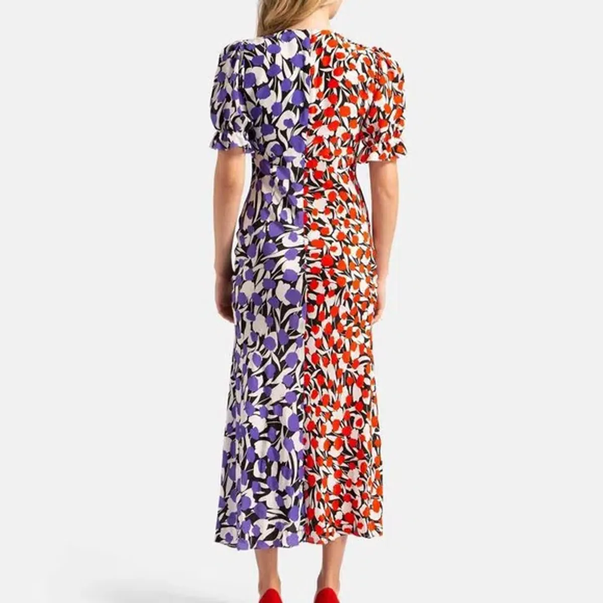 Rixo London Ariel Tulip Bicolor Midi Dress Print Size 8  - Image 2