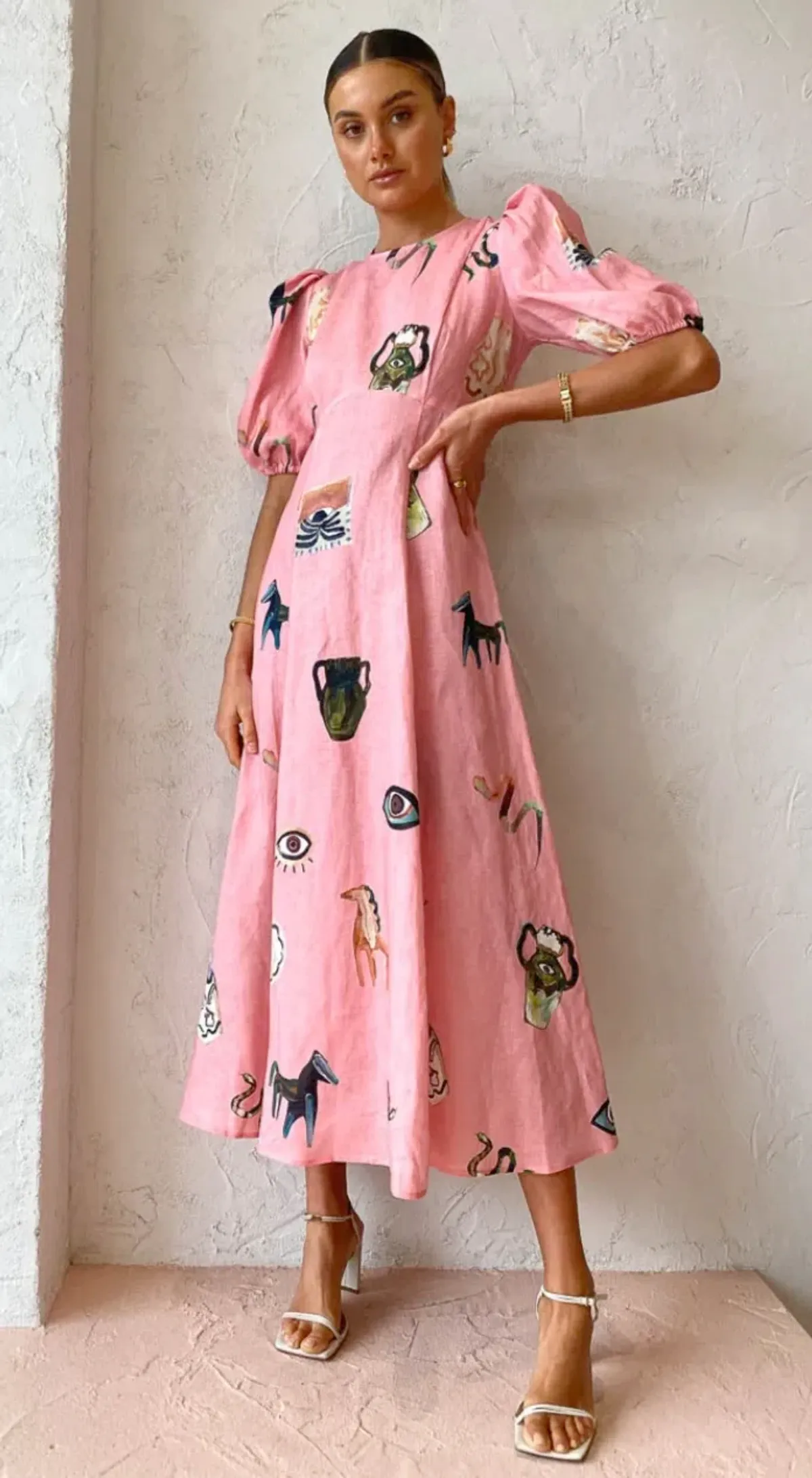 Alemais Cleo Midi Dress Pink Size 10 - Image 1