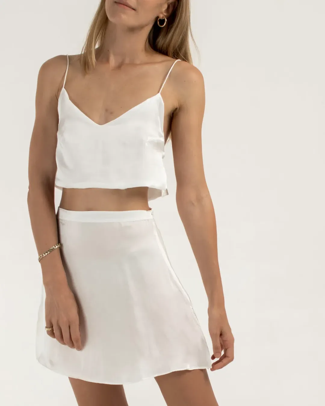 Generation of Saints The Anais Silk Skirt White Size 8 for rent on The Volte - main image