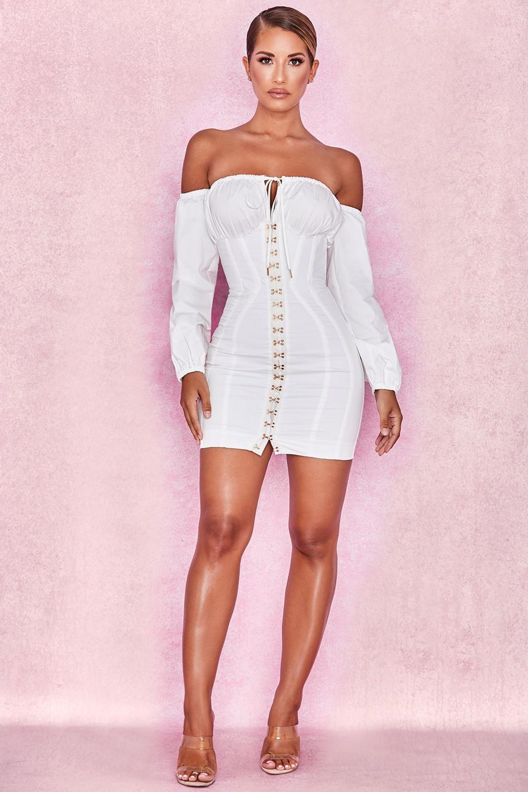 House of CB Arabella Mini Dress White Size L / Au 12 for rent on The Volte - main image