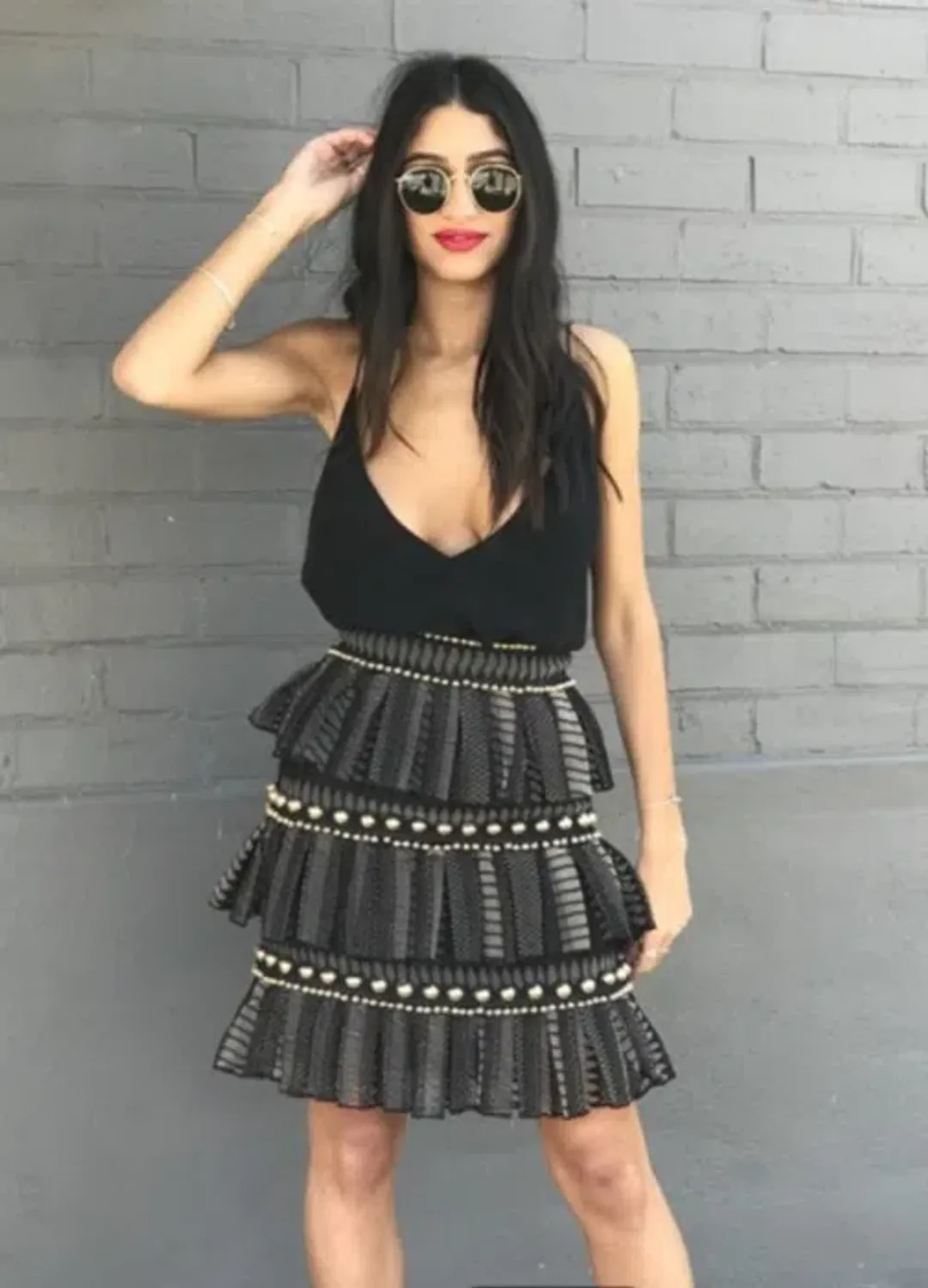 Thurley Crescent Skirt Black Size 10 for rent on The Volte - main image