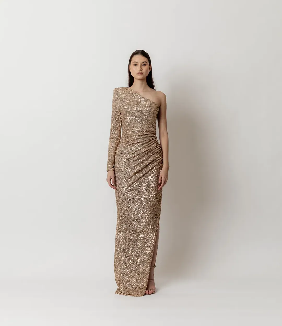 Meraki Freja Sequin Dress Gold Size 12 for rent on The Volte - main image