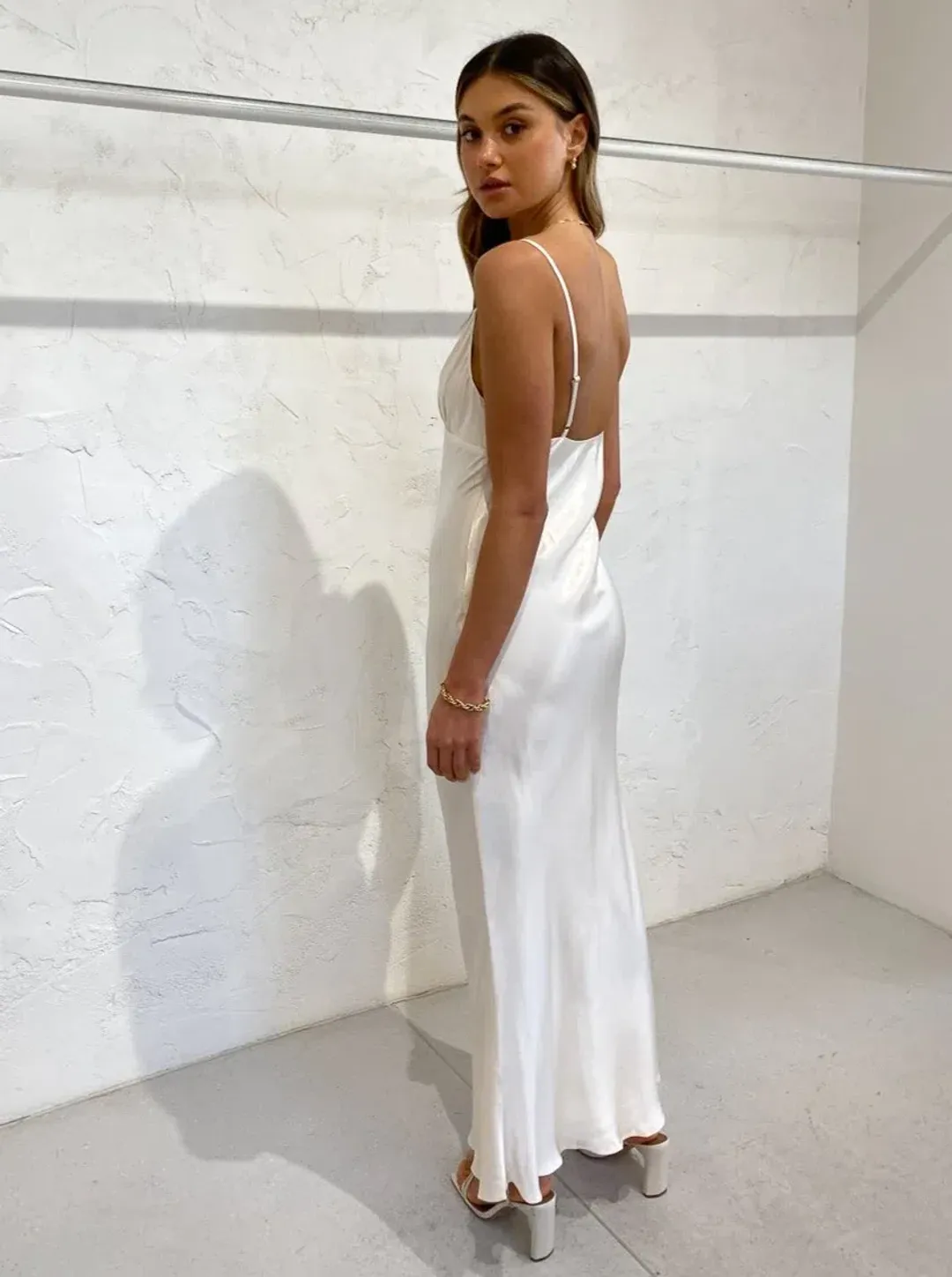 Shona Joy La Lune Bias Slip Dress Cream Size 6 for rent on The Volte - main image