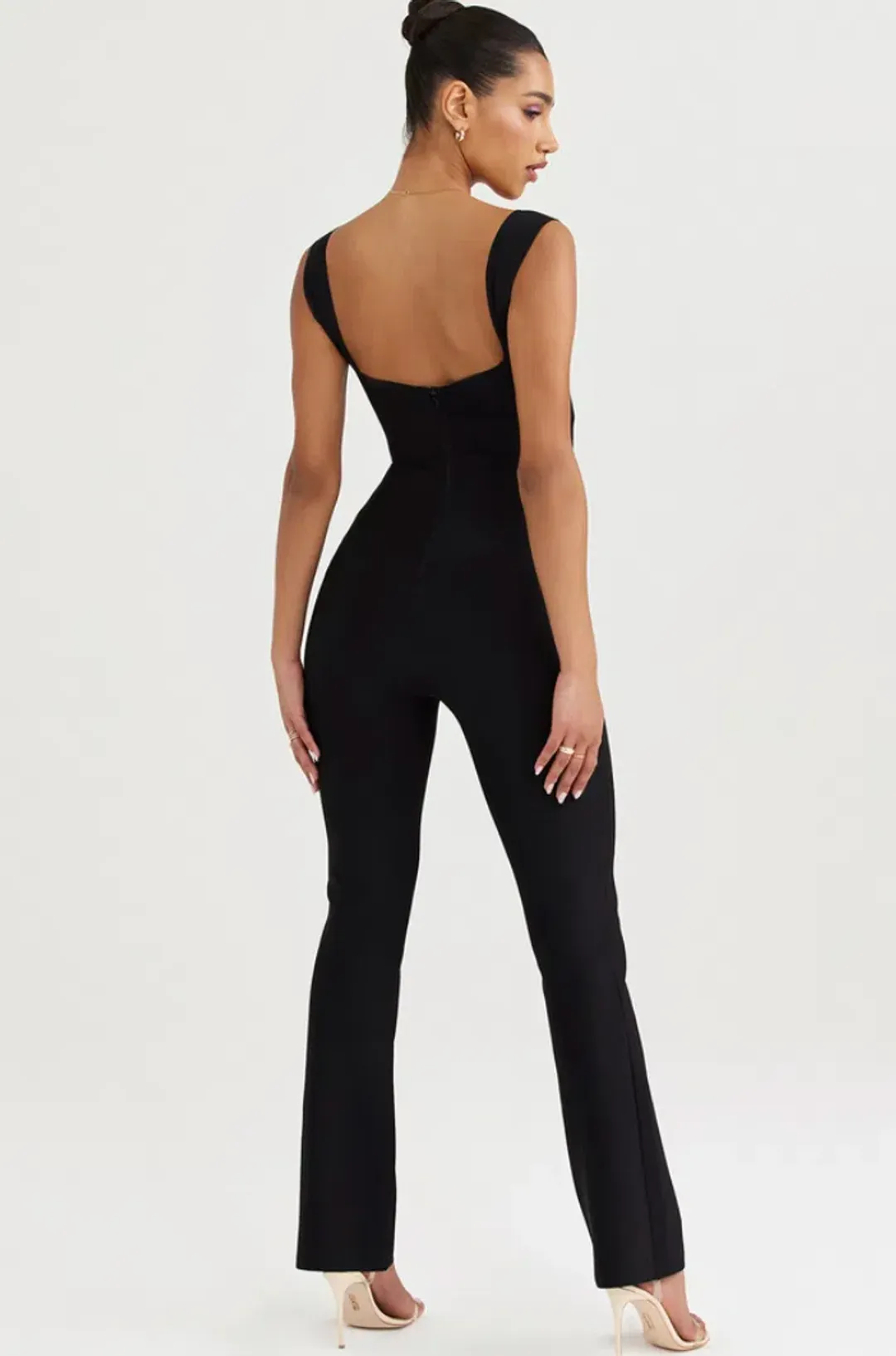 House of CB Yasmeen Bandage Jumpsuit Black Size 6 for rent on The Volte - main image