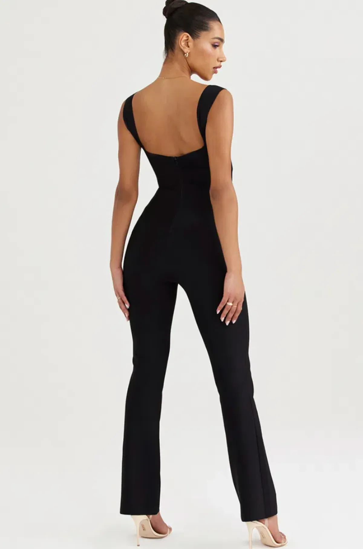 House of CB Yasmeen Bandage Jumpsuit Black Size 6 - Image 2