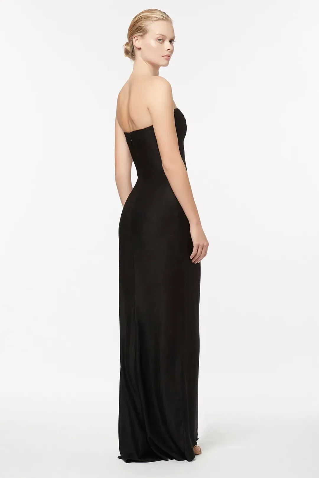 Manning Cartell Asymmetrical Games Strapless Gown Black Size 6 for rent on The Volte - main image