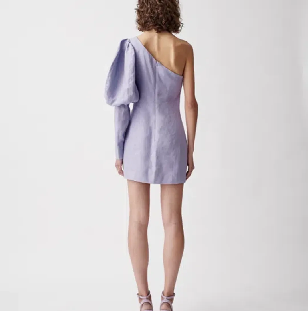 Joslin Cecil Linen Dress in Lavender Size 6 for rent on The Volte - main image