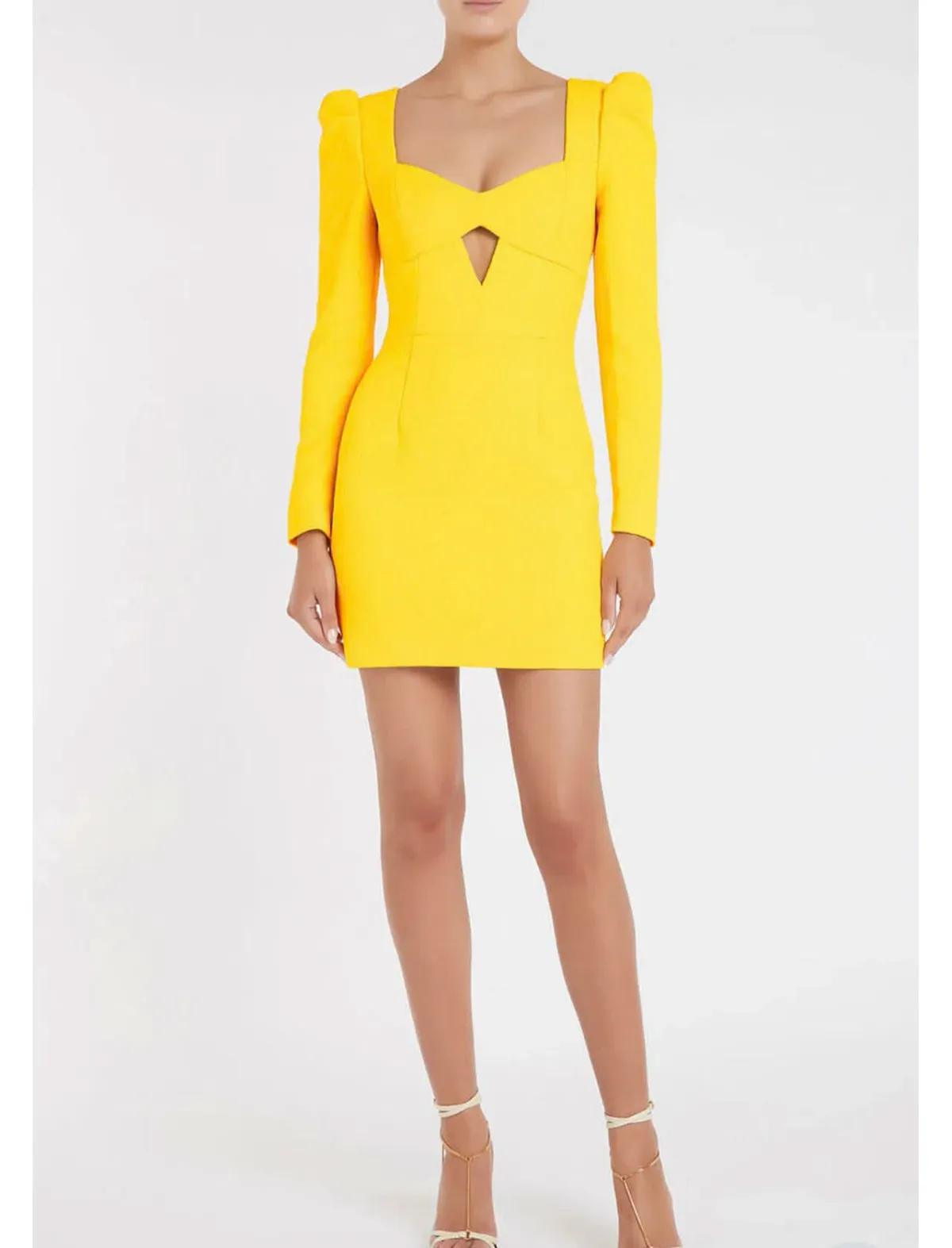 Rebecca Vallance Jaclyn Long Sleeve Mini Dress Yellow Size 12  - Image 1