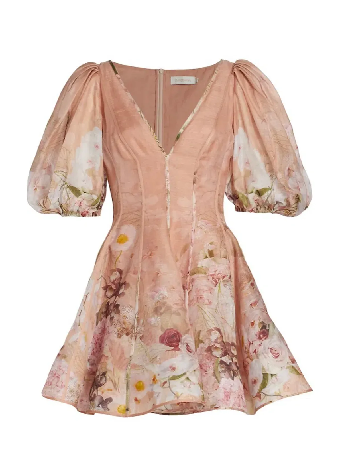 Zimmermann Dancer Puff Sleeve Mini in Blush Garden Floral Print Size 1 / Au 10 - Image 6