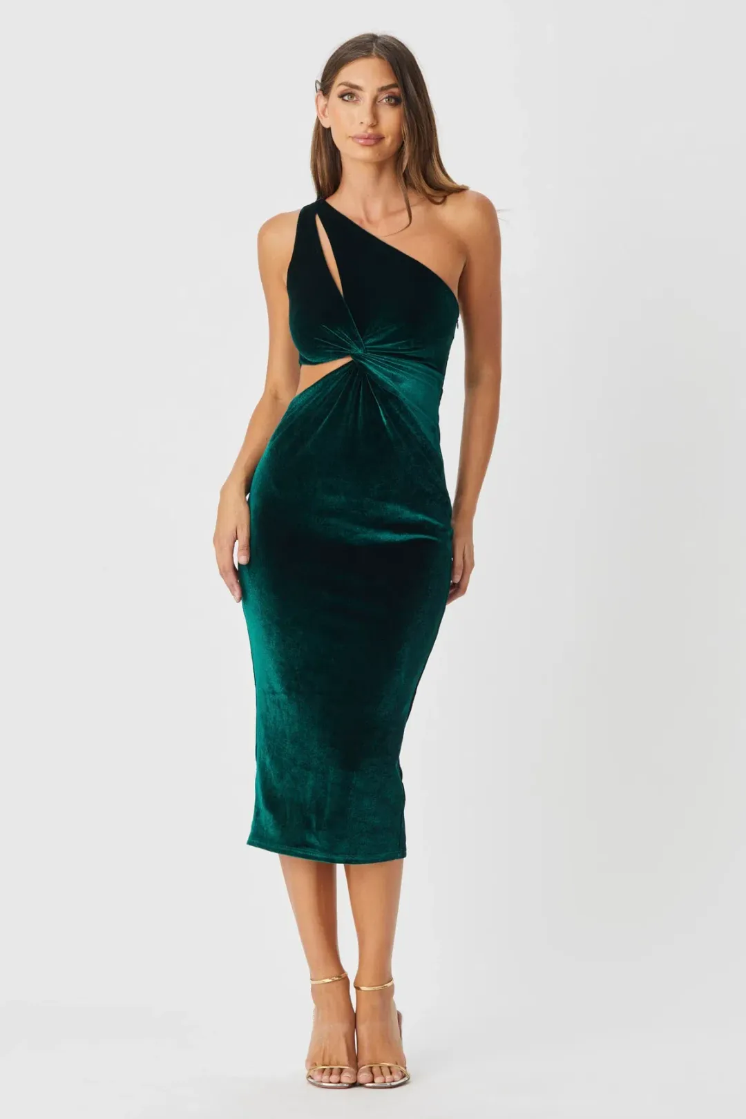 Bianca and Bridgett Riya Emerald Midi Dress Green Size 10 for rent on The Volte - main image