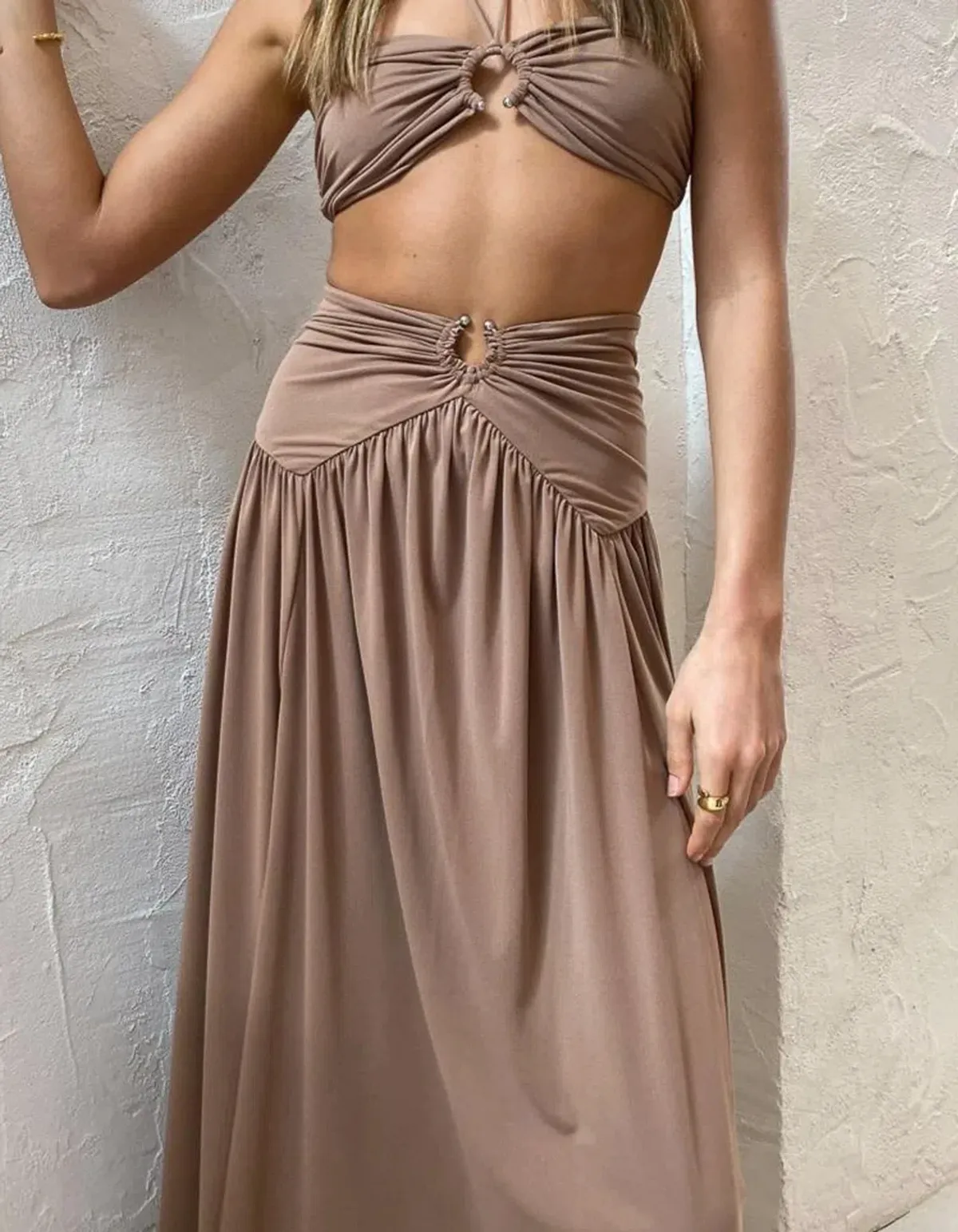 Bec and Bridge Vixen Bandeau Set Sepia Brown Size 12 - Image 3