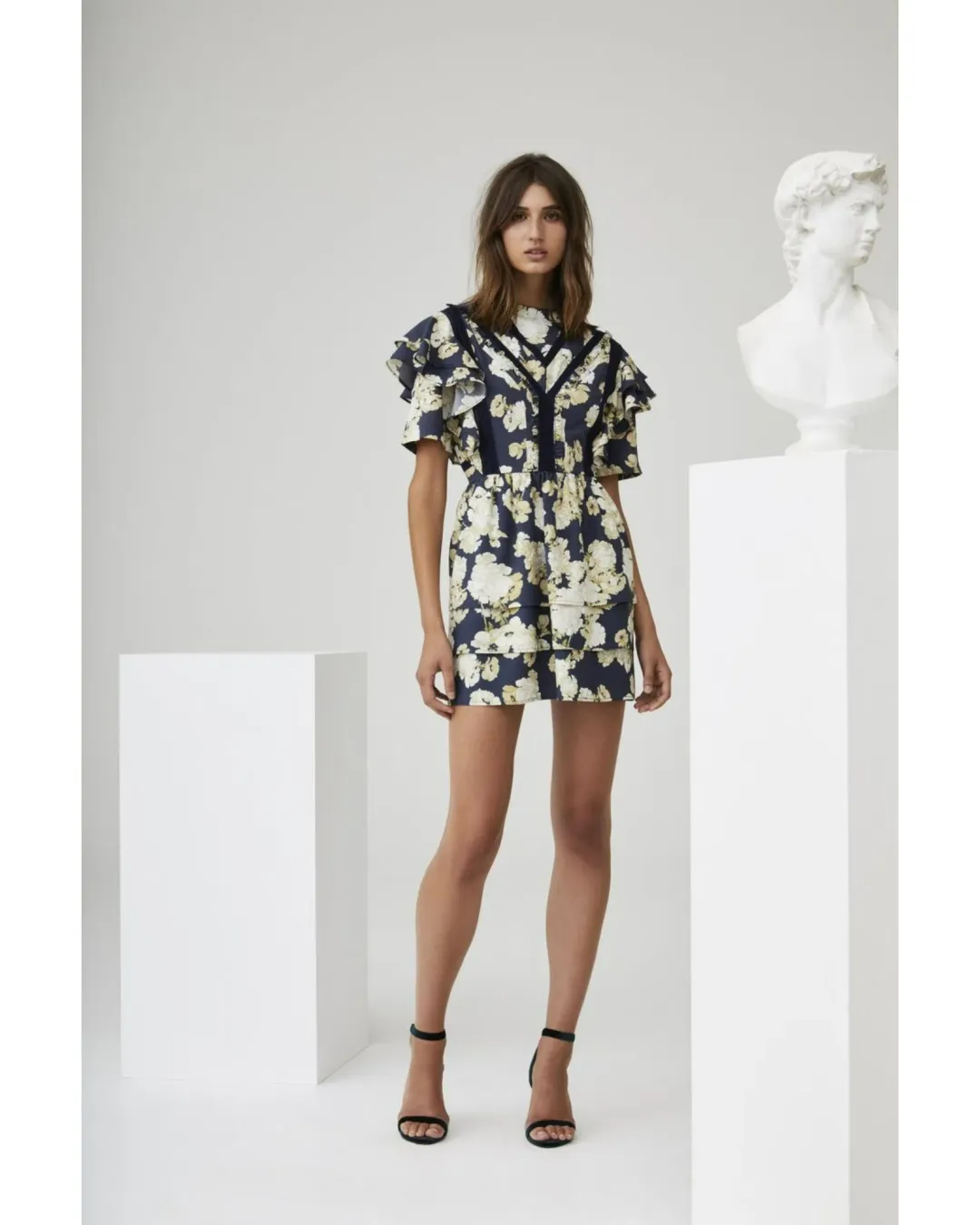 Sir The Label Bellagio Ruffle Mini Dress Floral Size 1 / AU 8 for rent on The Volte - main image