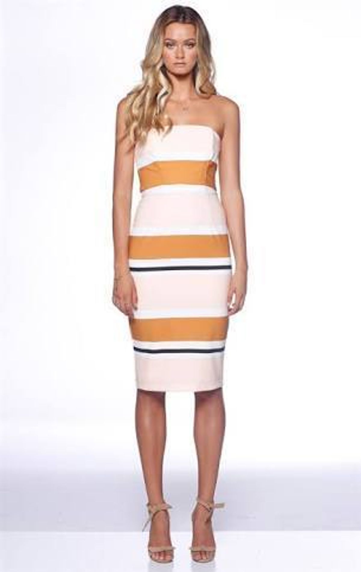 Pasduchas Cabana Strapless Midi Dress Print Size 6  - Image 1