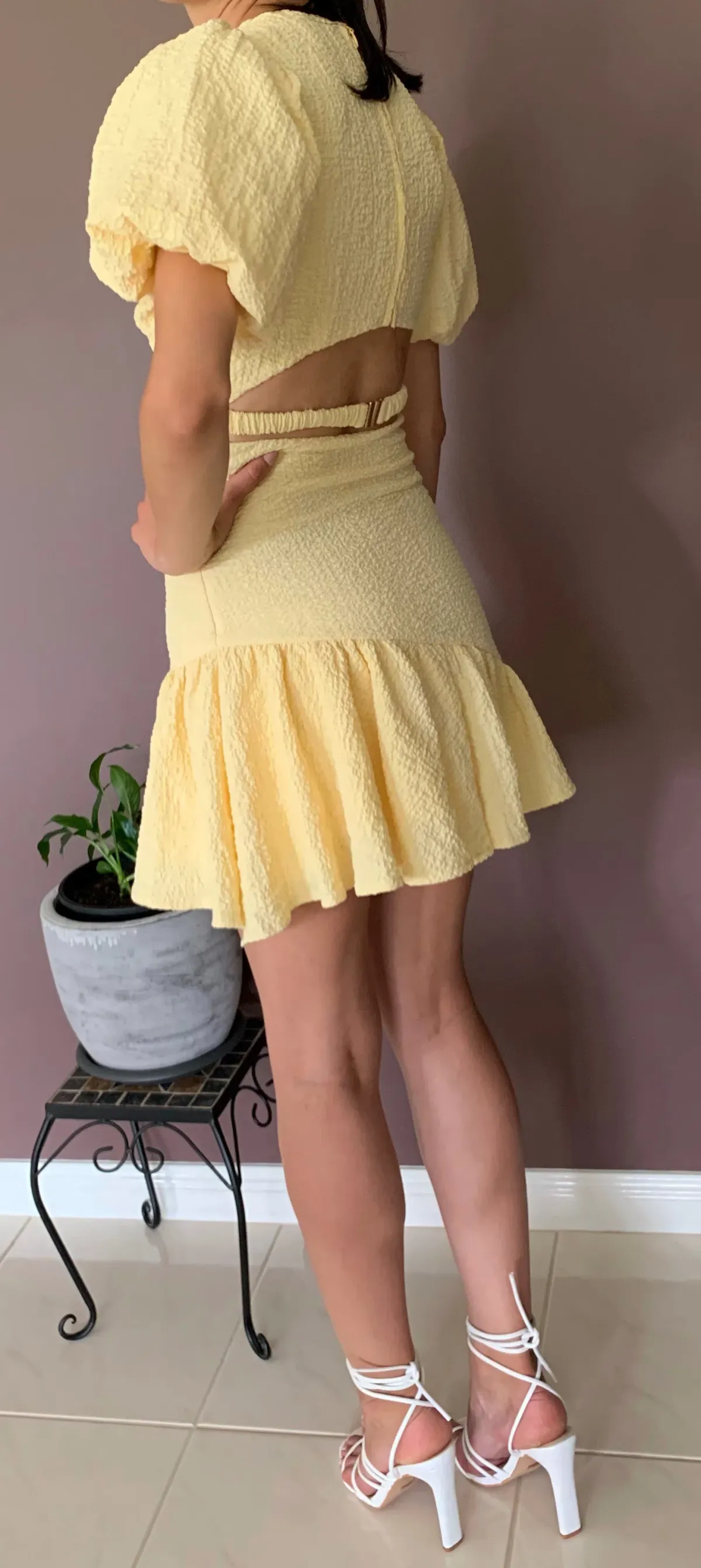 By Nicola Calypso Puff Sleeve Mini Dress - Image 4