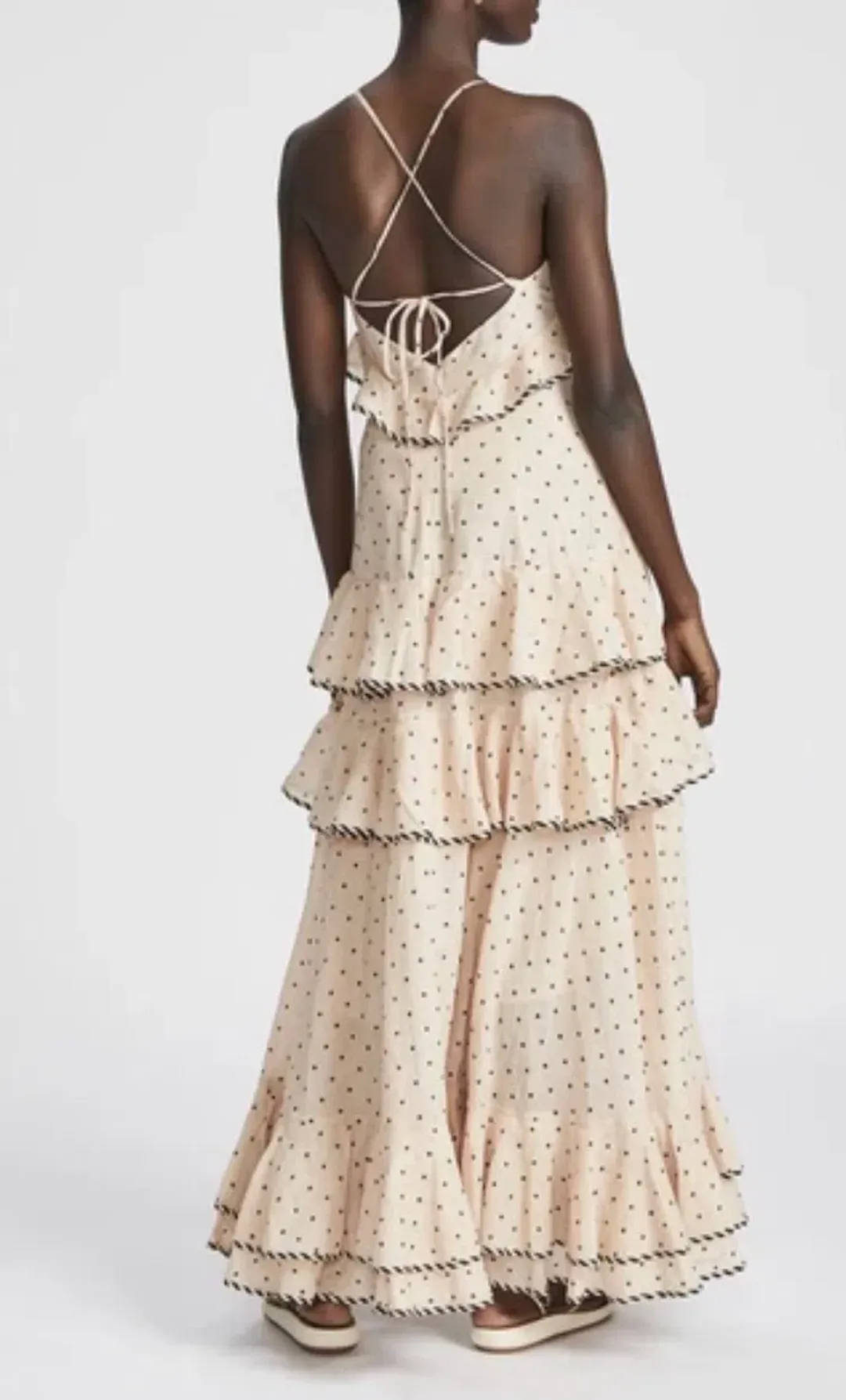 Alemais Ruffle Tiered Maxi Polka Dot Dress Print Size 6 for rent on The Volte - main image