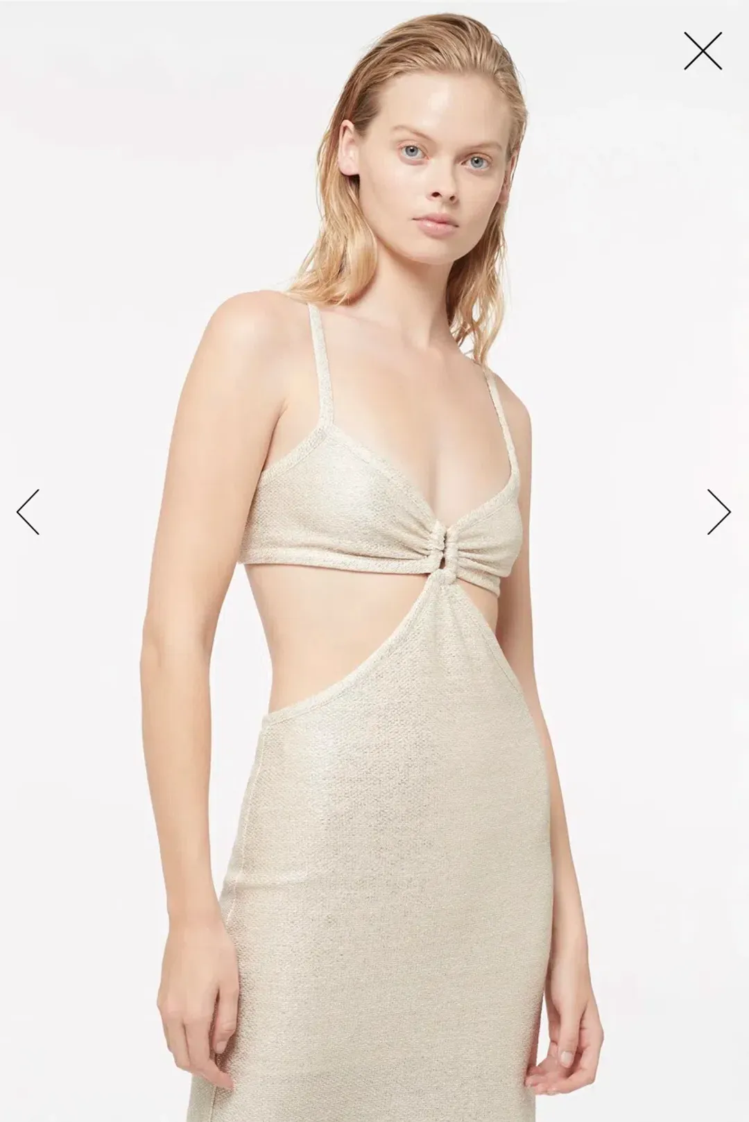 Manning Cartell Total Eclipse Cut Out Dress Soft Gold Size 6 for rent on The Volte - main image