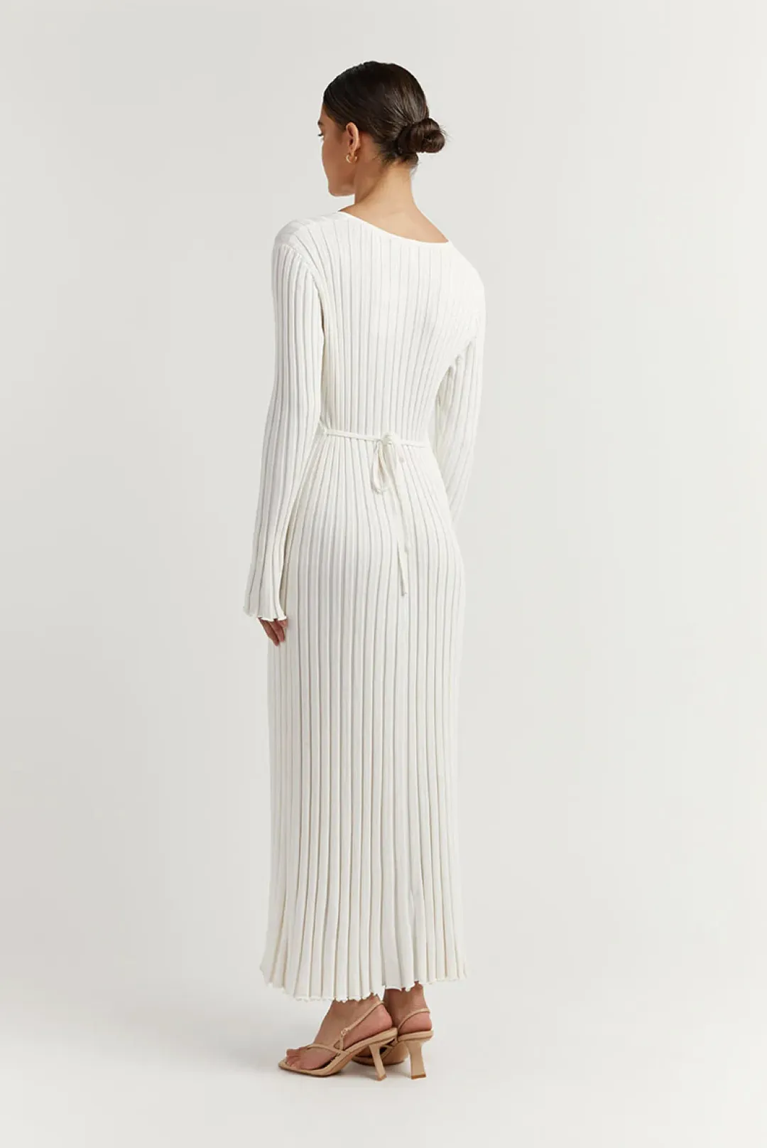 DISSH Reign Sleeve Knit Midi Dress White Size S for rent on The Volte - main image