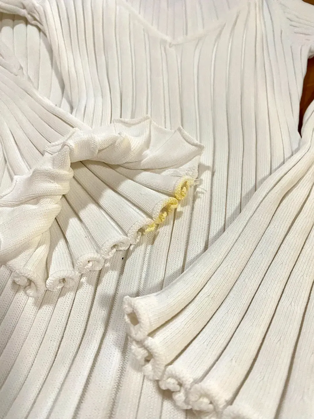 DISSH Reign Sleeve Knit Midi Dress White Size S for rent on The Volte - main image