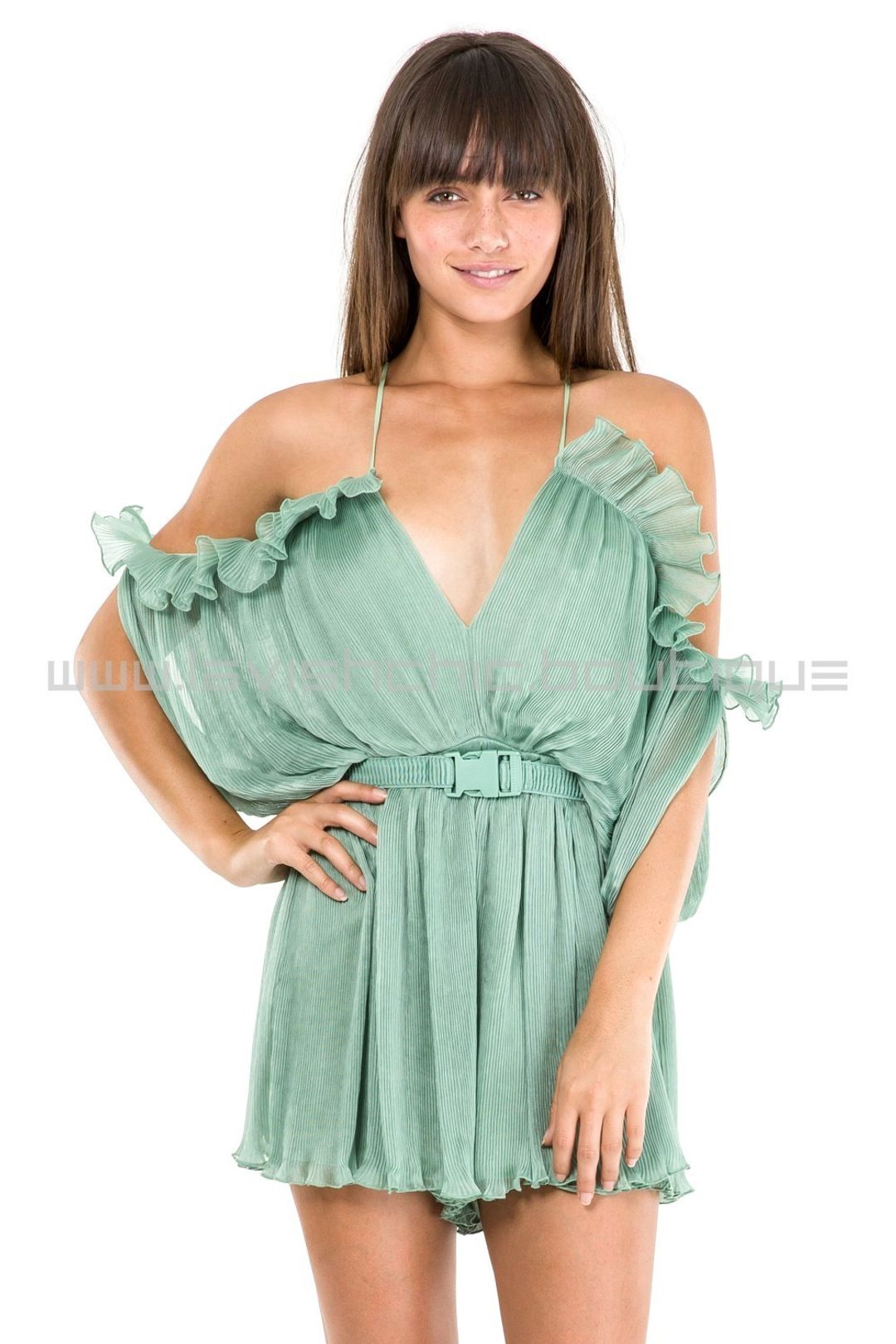 The first sight green moss playsuit  for rent on The Volte - main image