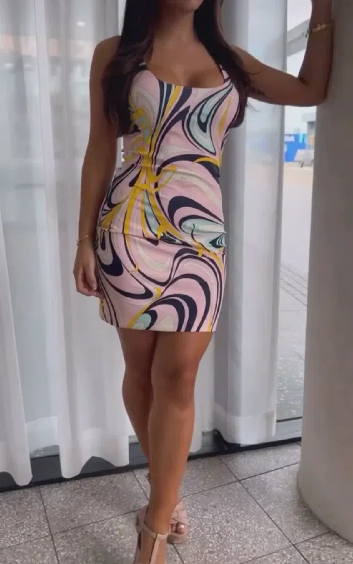 Emilio Pucci Onde Print Mini Dress Pink Size 6 - Image 3