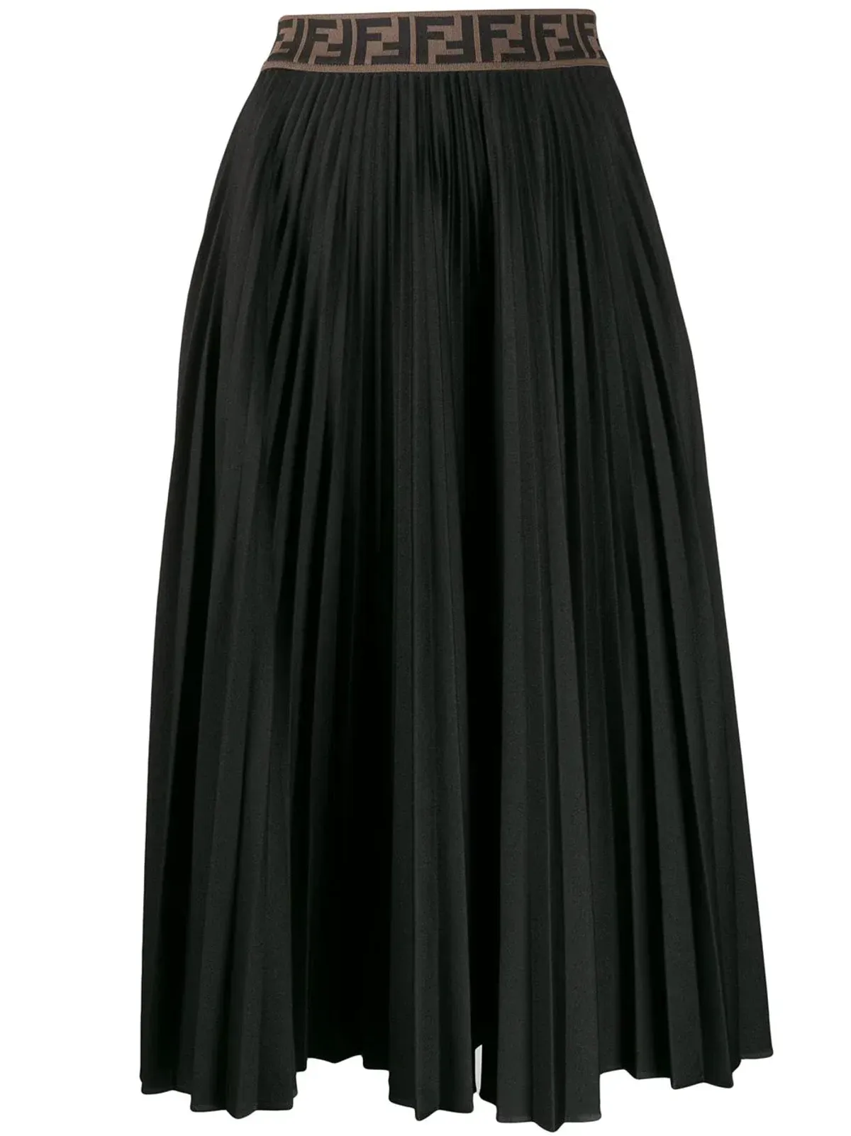 Fendi FF Pleated Skirt Black Size 8  - Image 3
