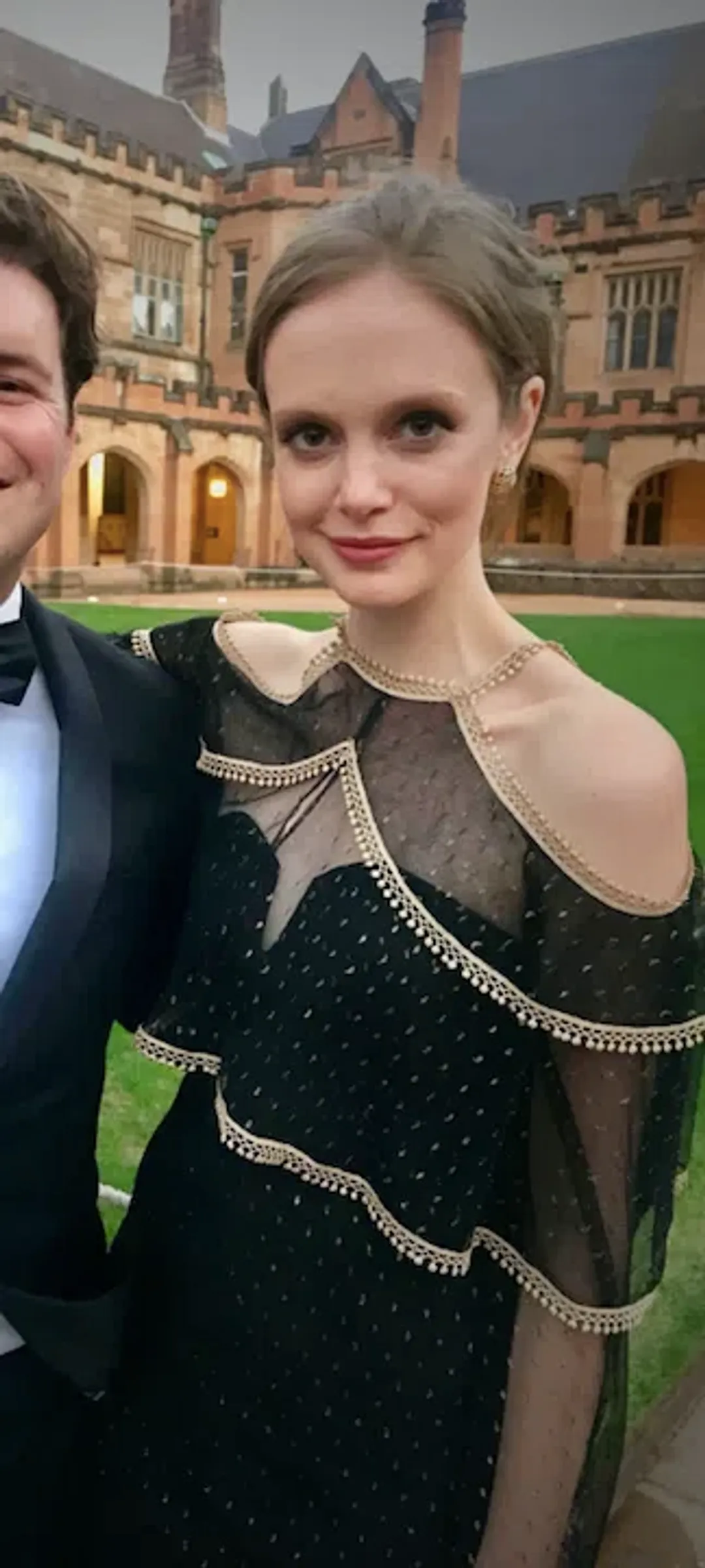 Thurley Moondance Mini Dress Black Gold Size 8 for rent on The Volte - main image