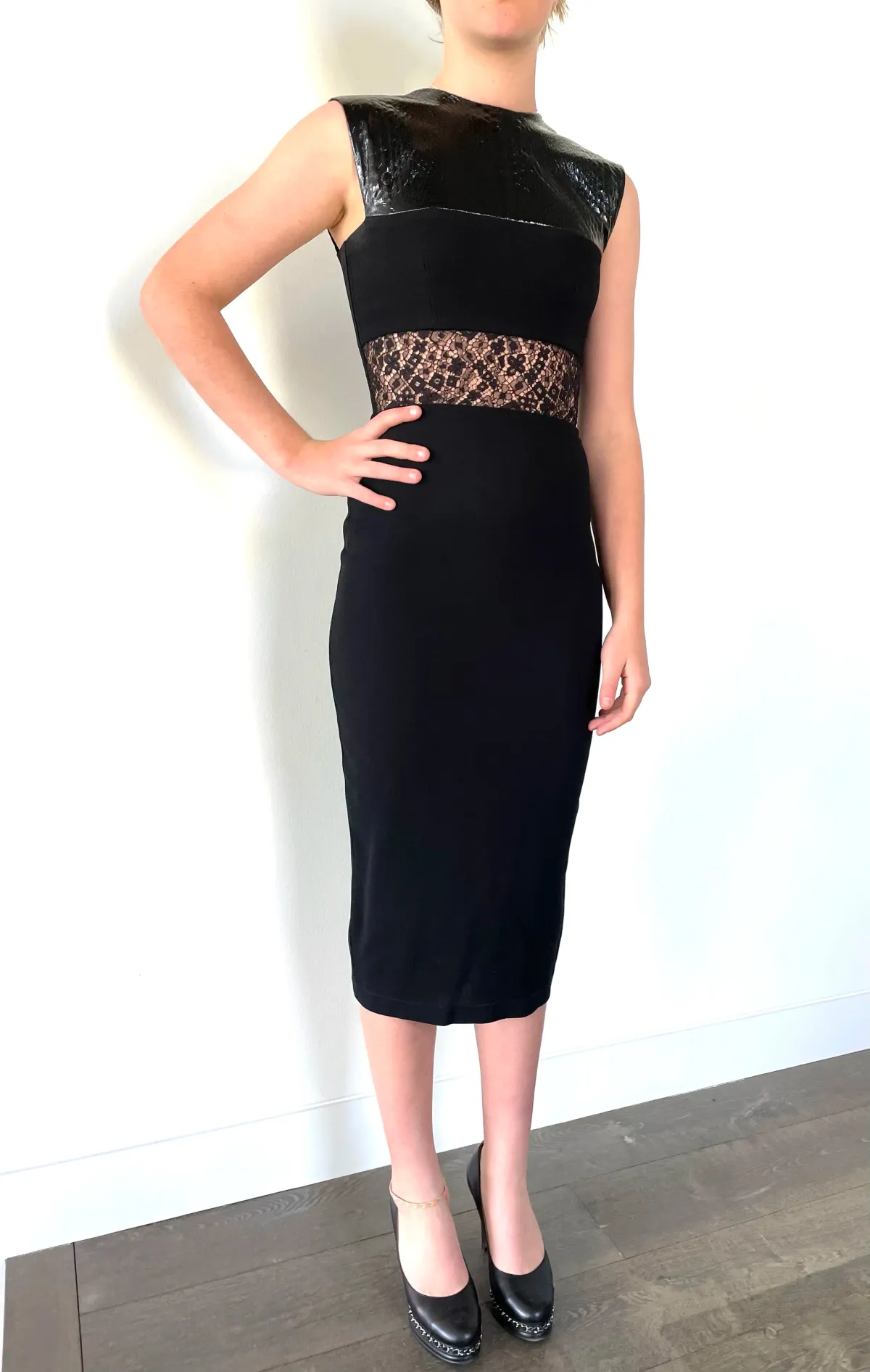 Alex Perry Sleeveless Dress Black Size 6 - Image 1