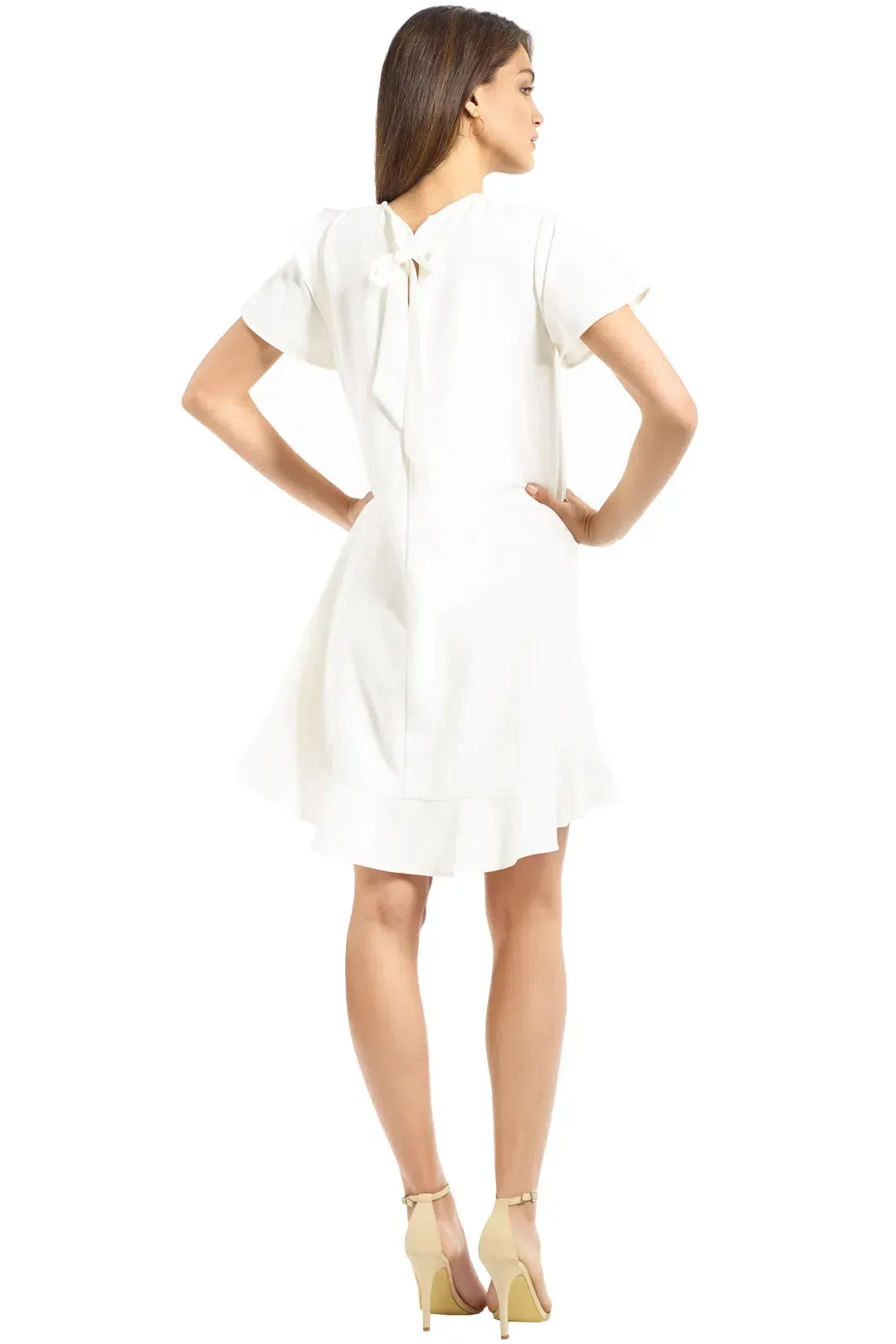 Rebecca Vallance Hamptons Swing Ruffle Dress White Size 6 for rent on The Volte - main image