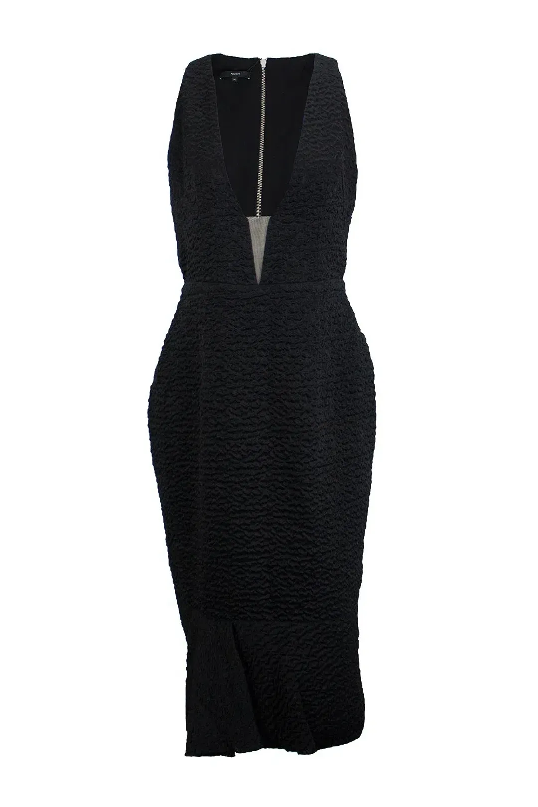 Alex Perry Plunge V Neck Midi Dress Black Size 6 for rent on The Volte - main image