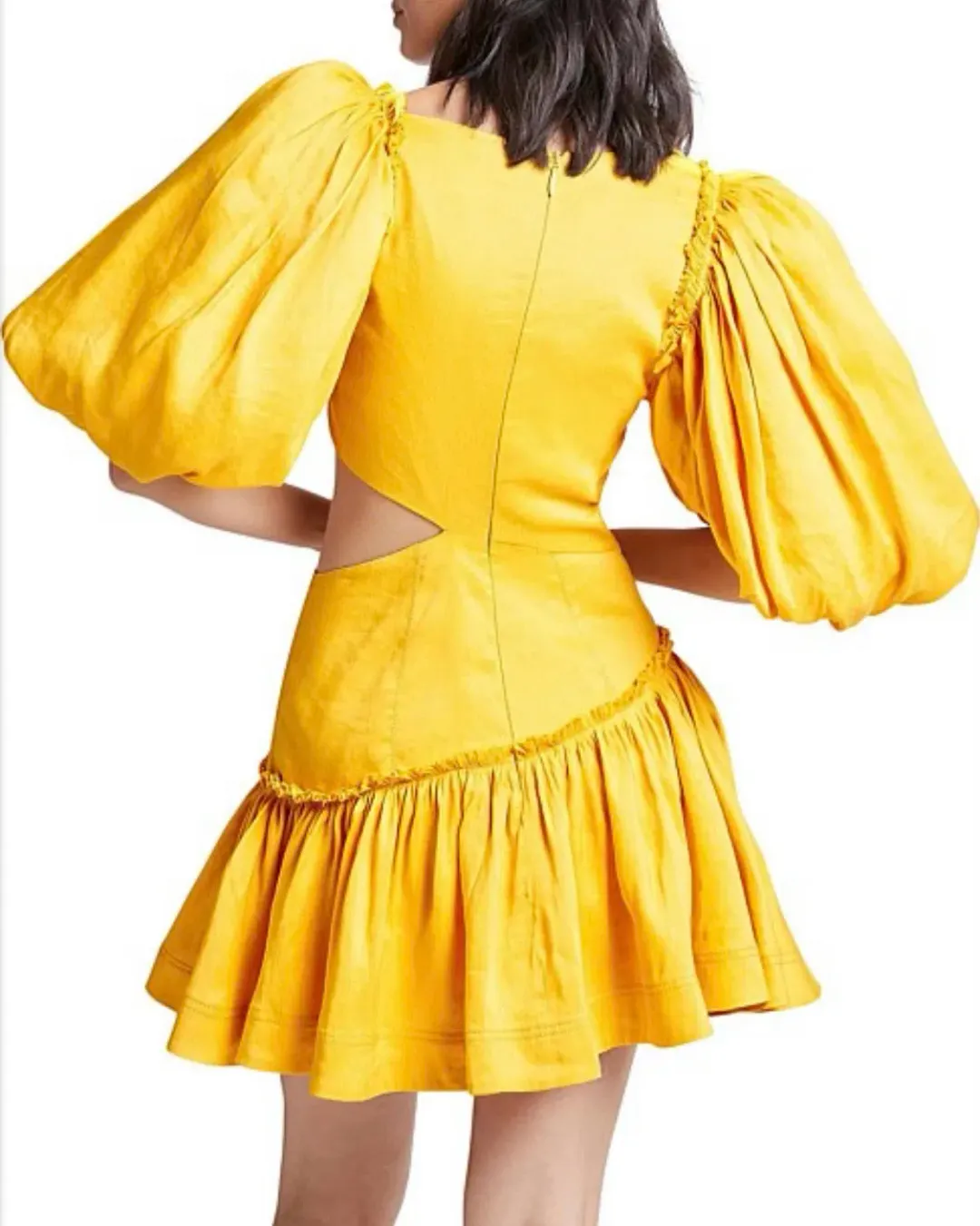 Aje Chateau Mini Dress Yellow Size 4  for rent on The Volte - main image
