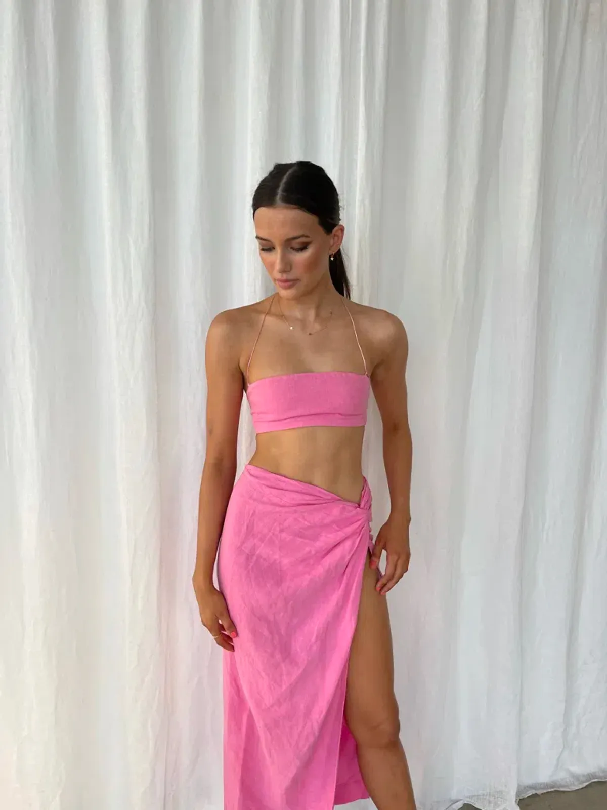 Natalie Rolt Kylie Crop Size 0 & Kaia Skirt Size 1 Set Pink  - Image 4