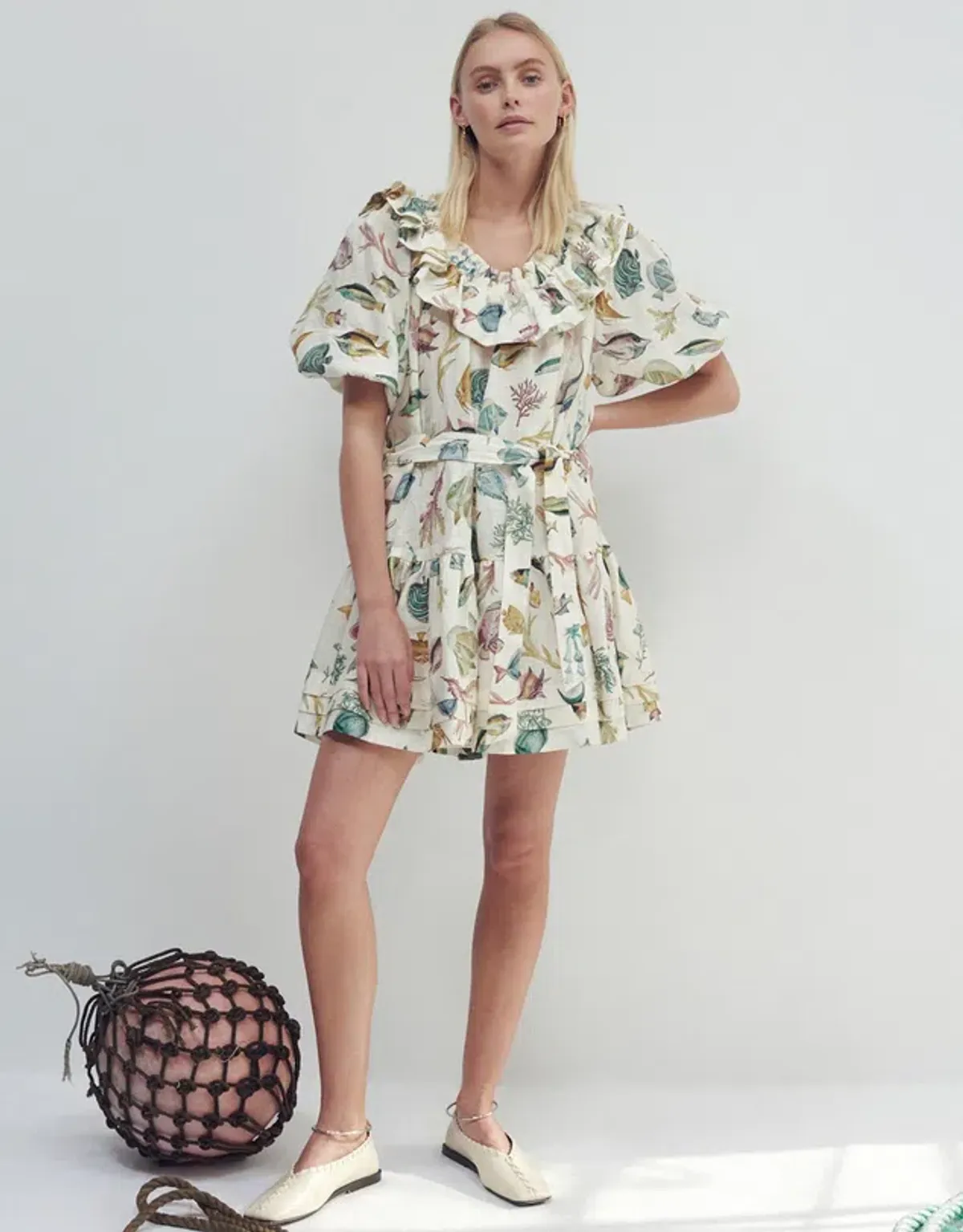 Alemais Wanda Frill Mini Dress Print Size 12 - Image 1