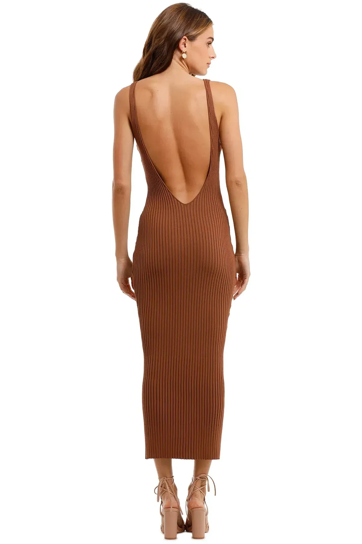 Bec & Bridge Déjà Vu Midi Dress Brown Size 6  - Image 3