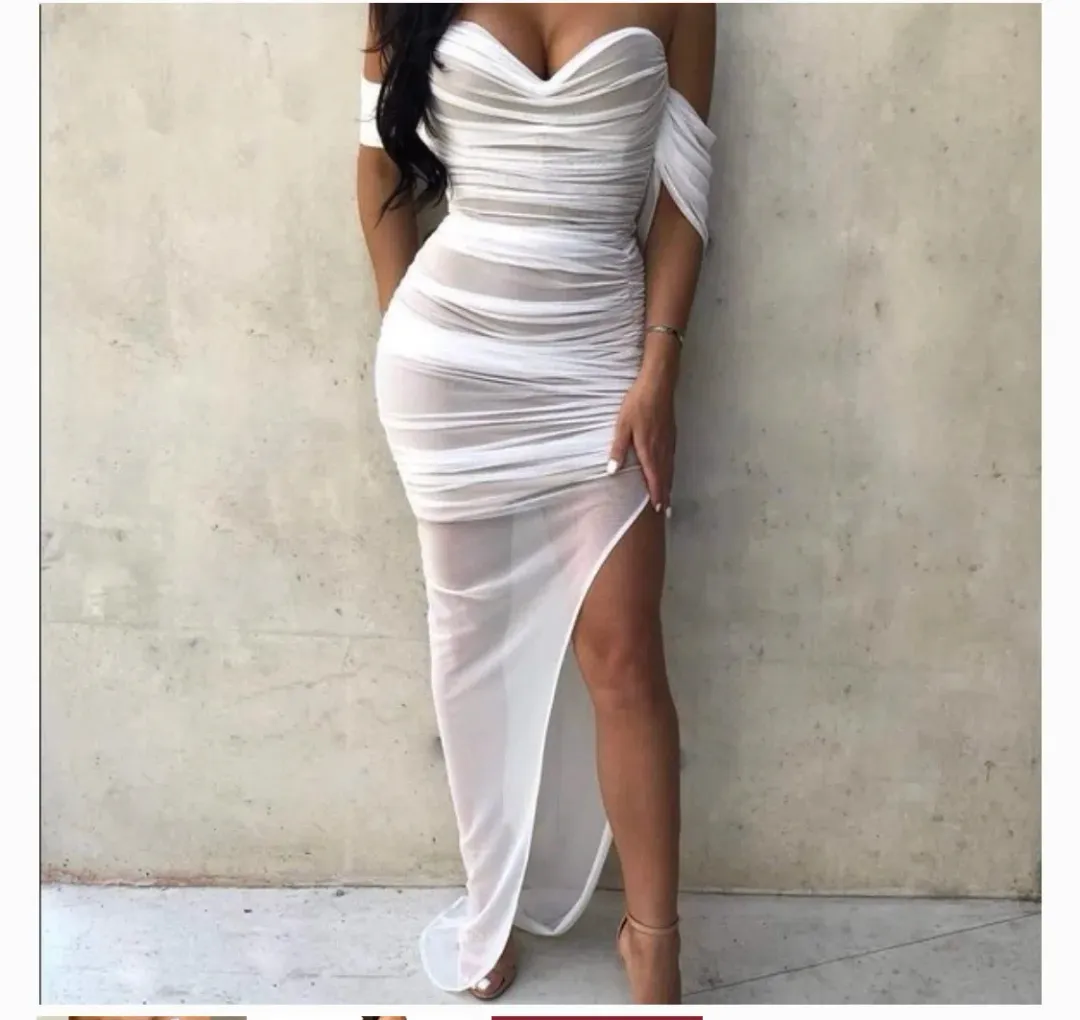 Love Nookie Dita Mesh Gown White Size S for rent on The Volte - main image
