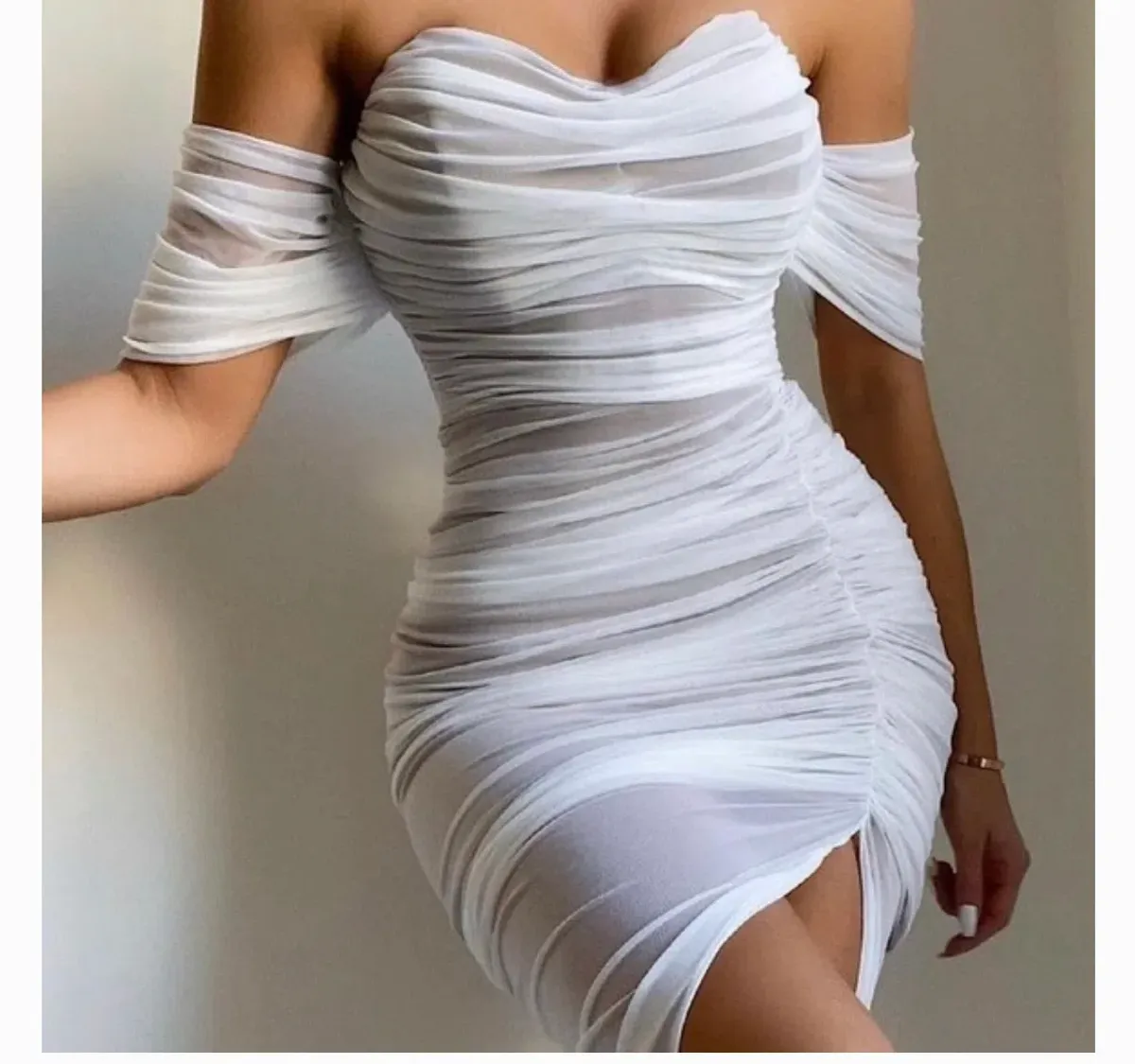 Love Nookie Dita Mesh Gown White Size S - Image 2